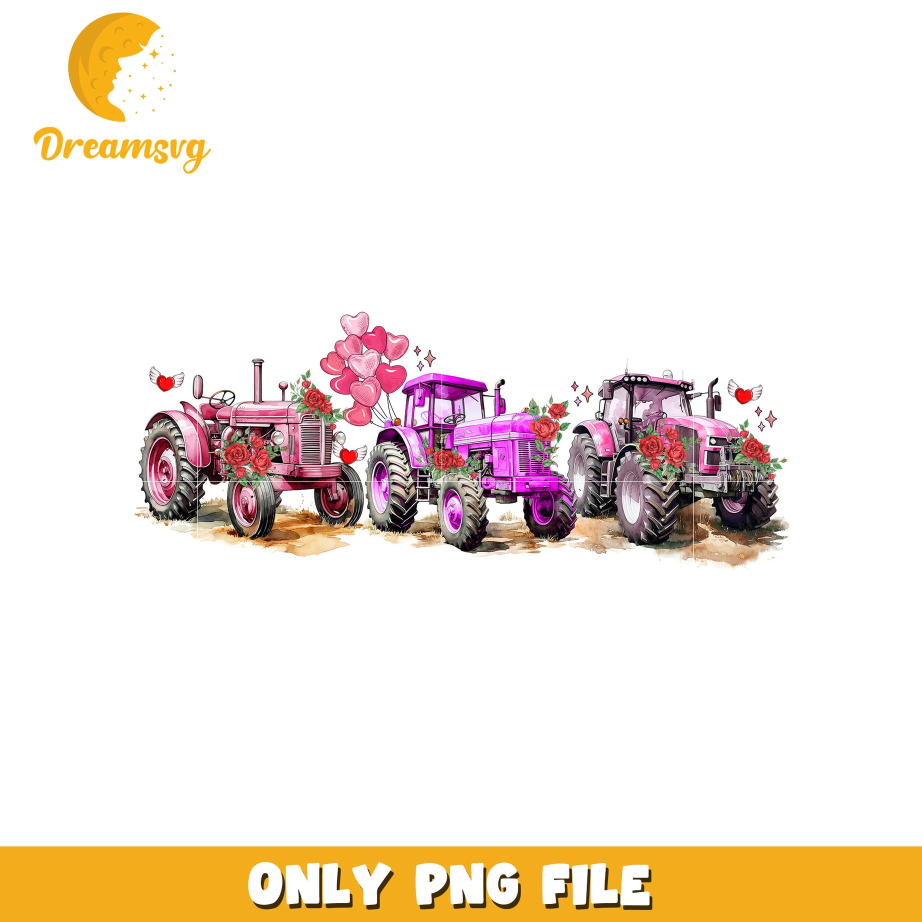 Tractor valentine design png, tractor png, valentine day png