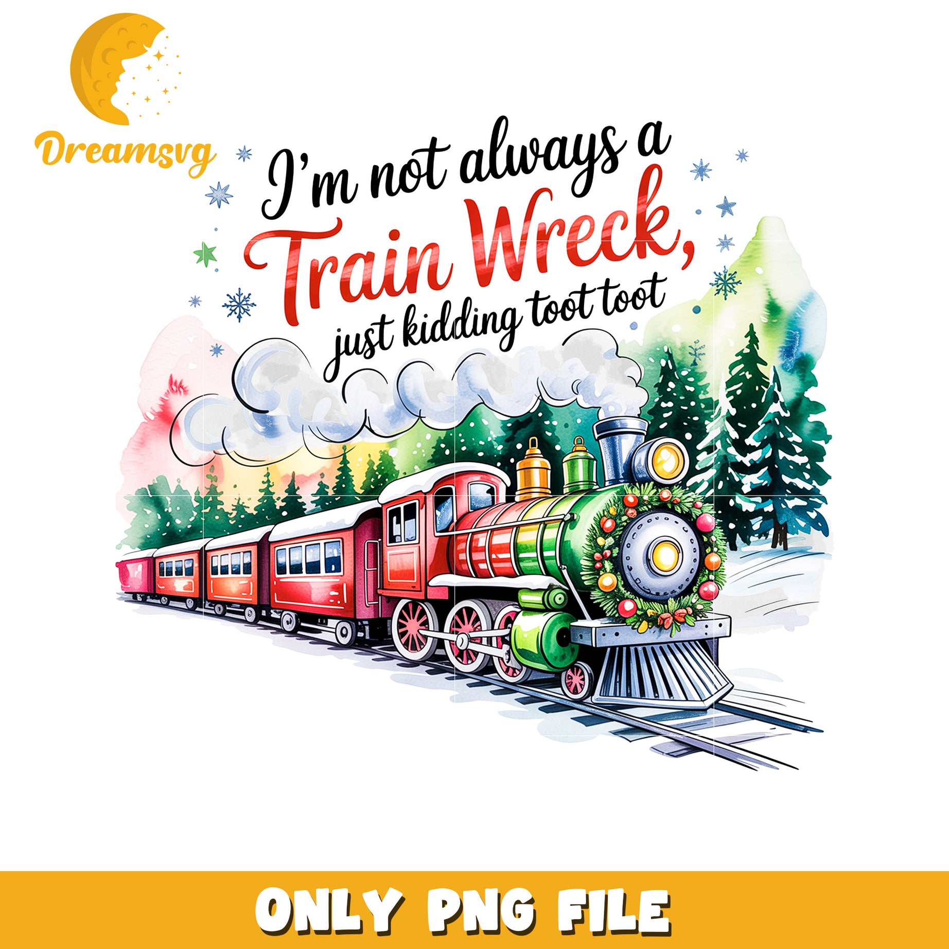 Train wreck png, christmas png, christmas tree png