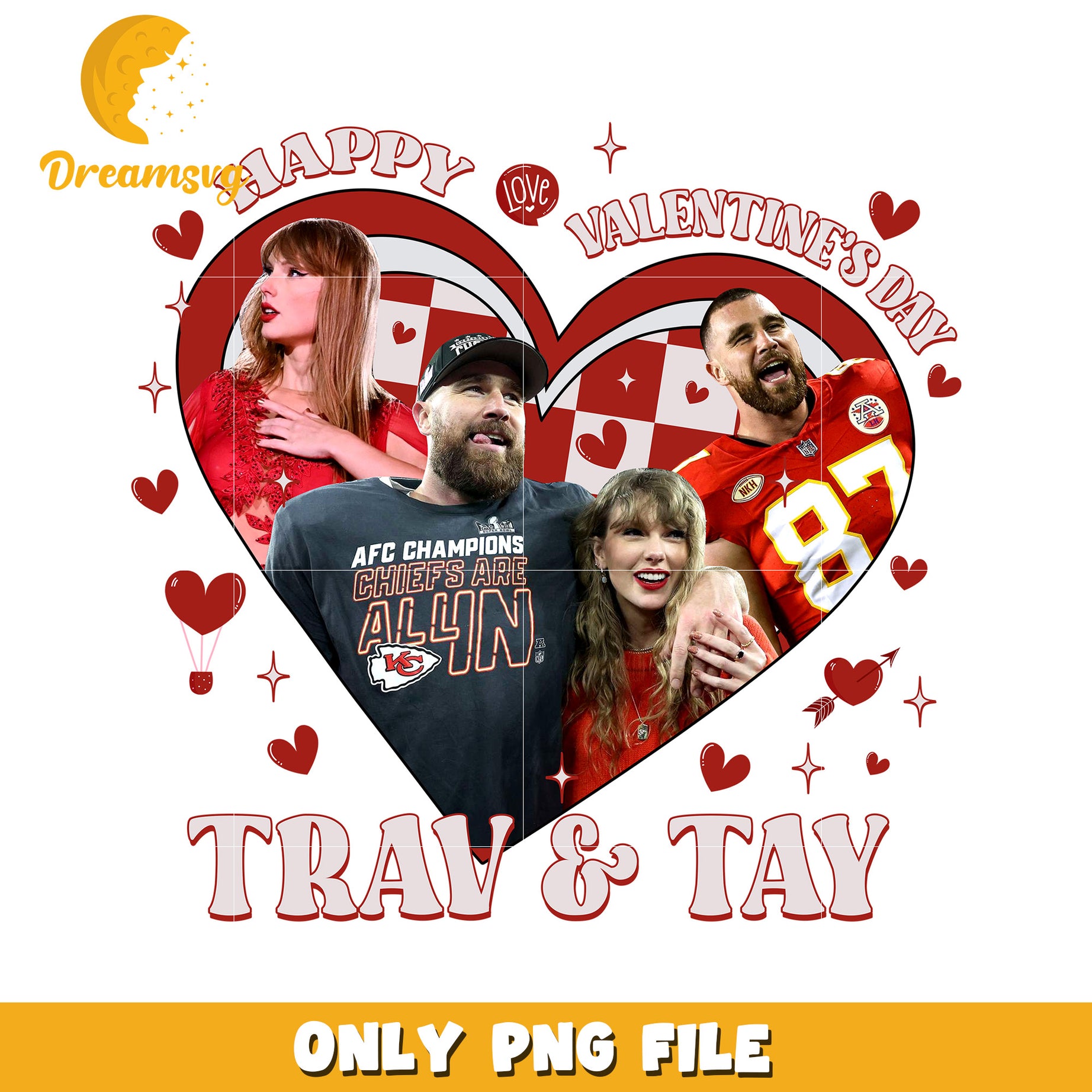 TravisKelceTaylorSwiftValentinesPNG