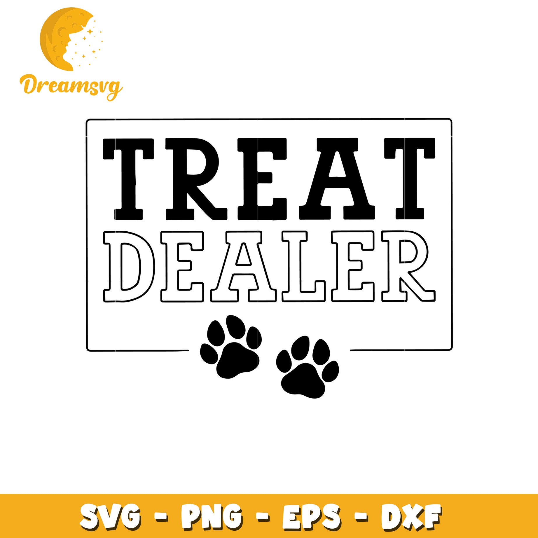 Treat Dealer SVG Cut File Dog Paw Prints