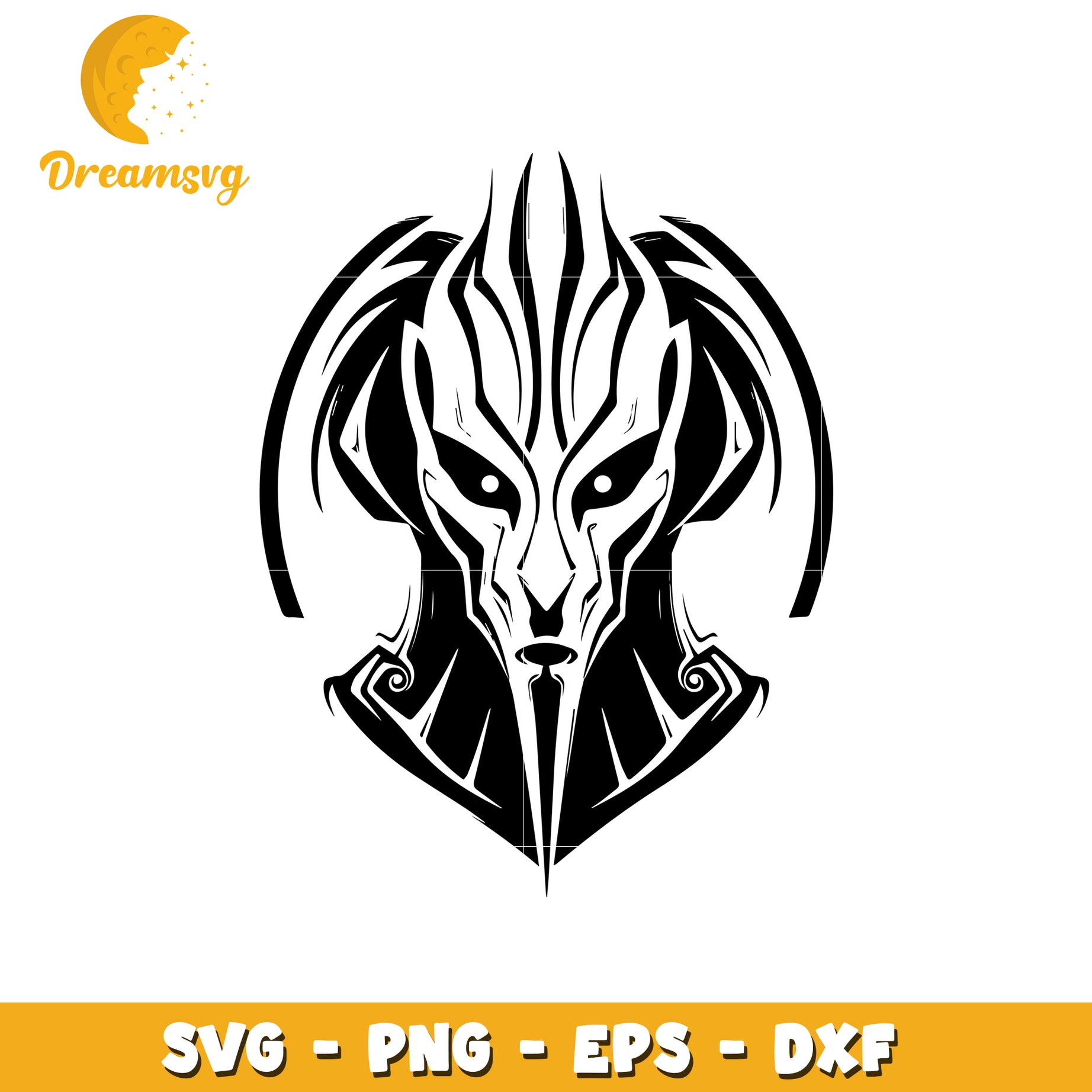 Tribal Alien Head SVG Cut File