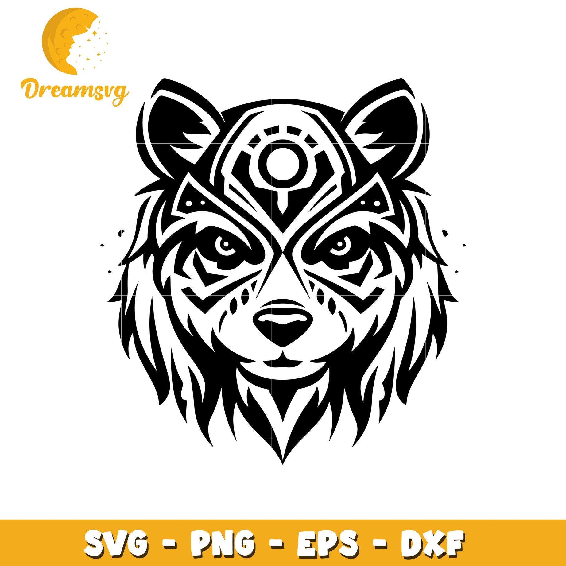 Tribal Bear Head PNG, SVG, EPS, DXF files