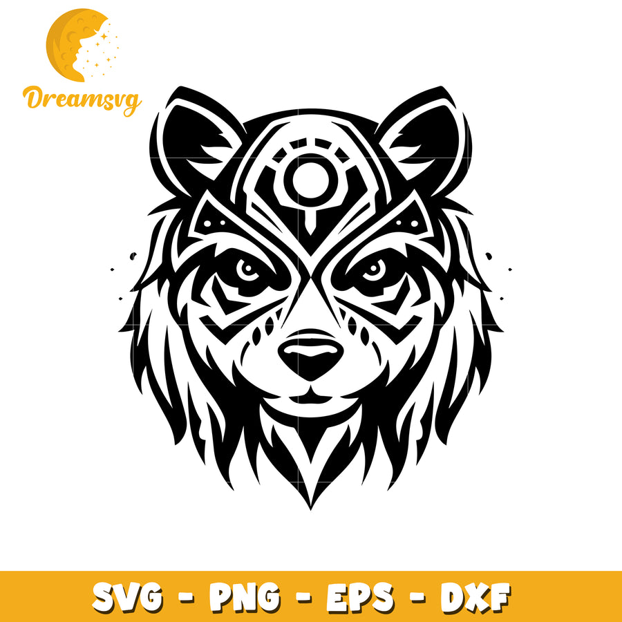 Tribal Bear Head PNG, SVG, EPS, DXF files