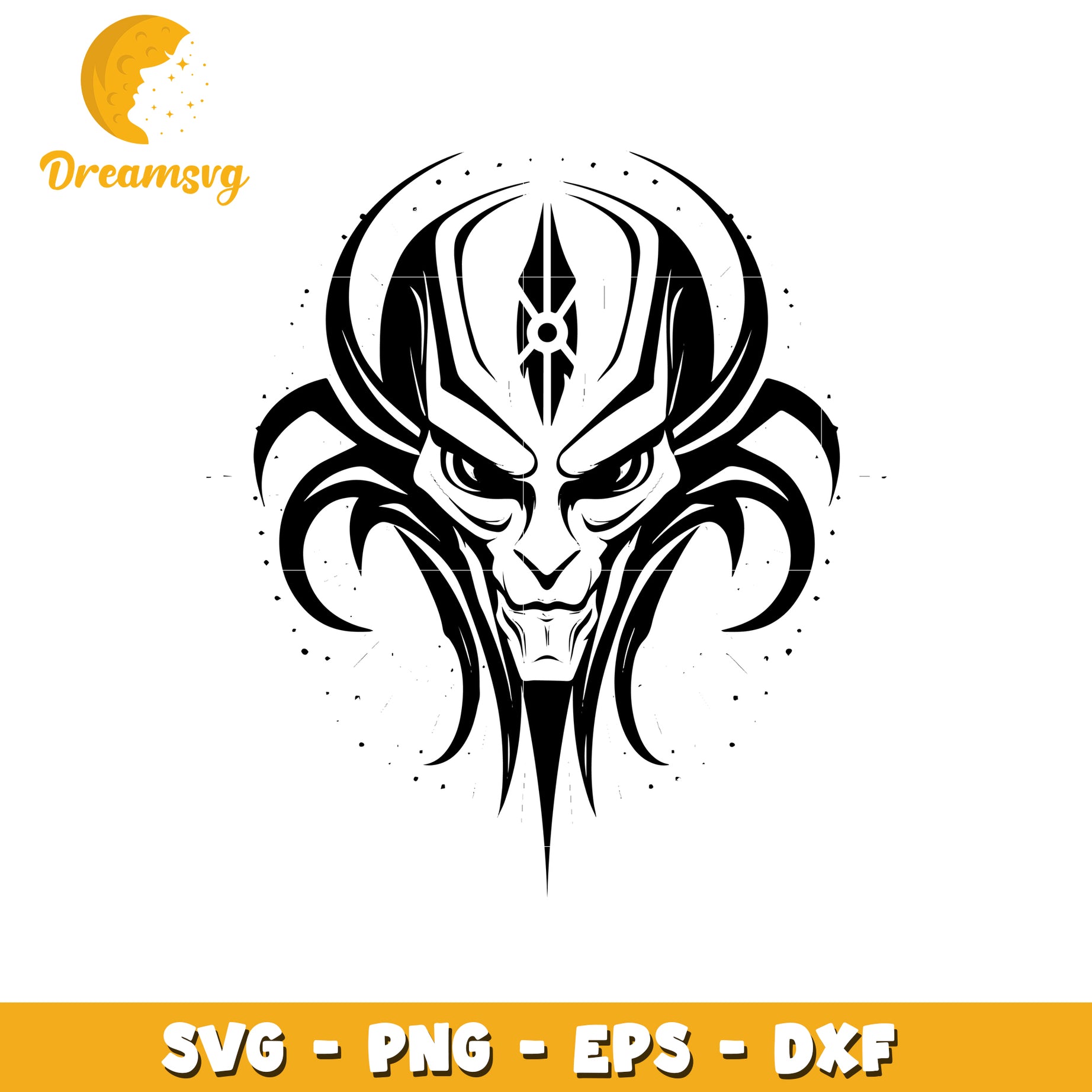 Tribal Demon Face SVG PNG EPS DXF