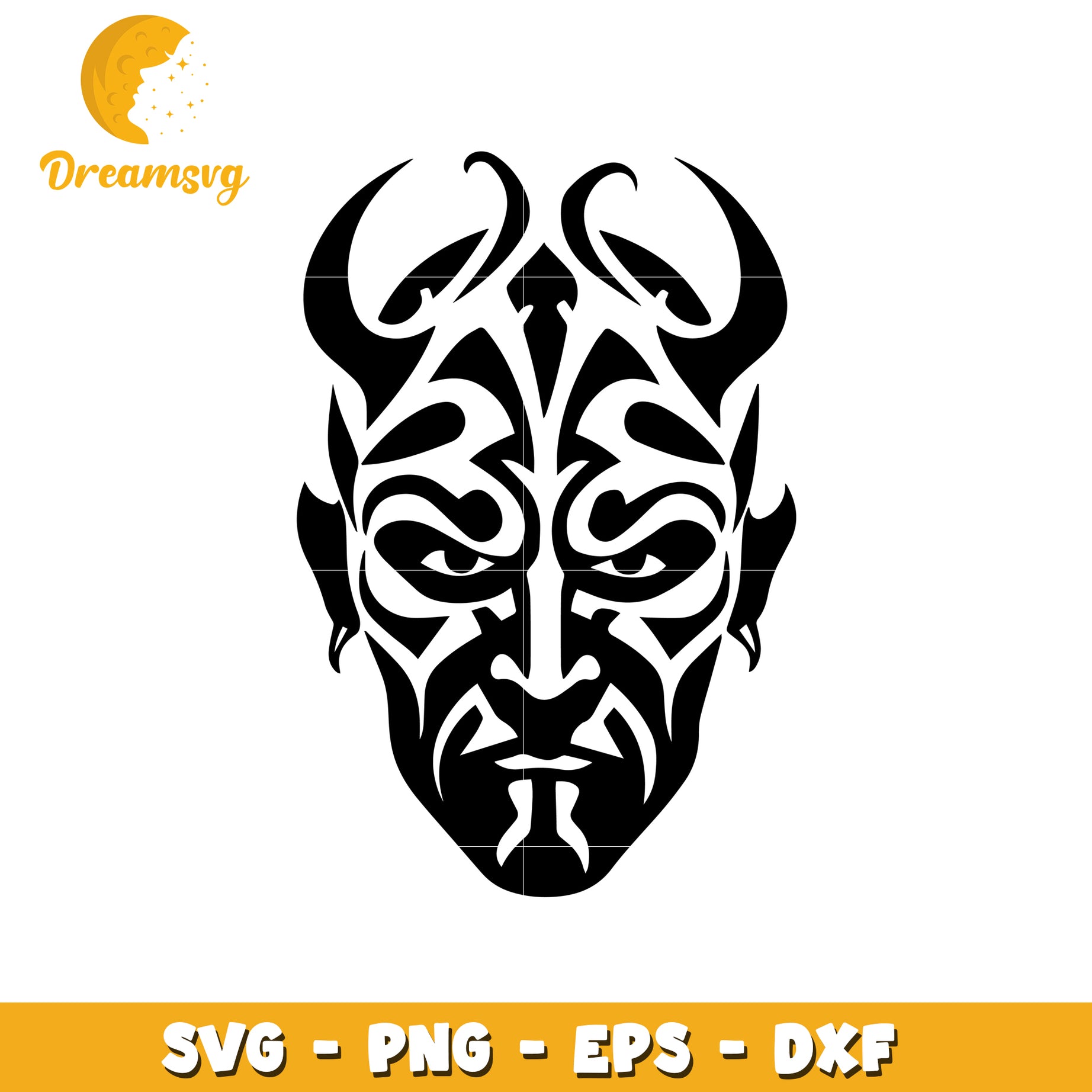 Tribal Devil Mask SVG PNG EPS DXF