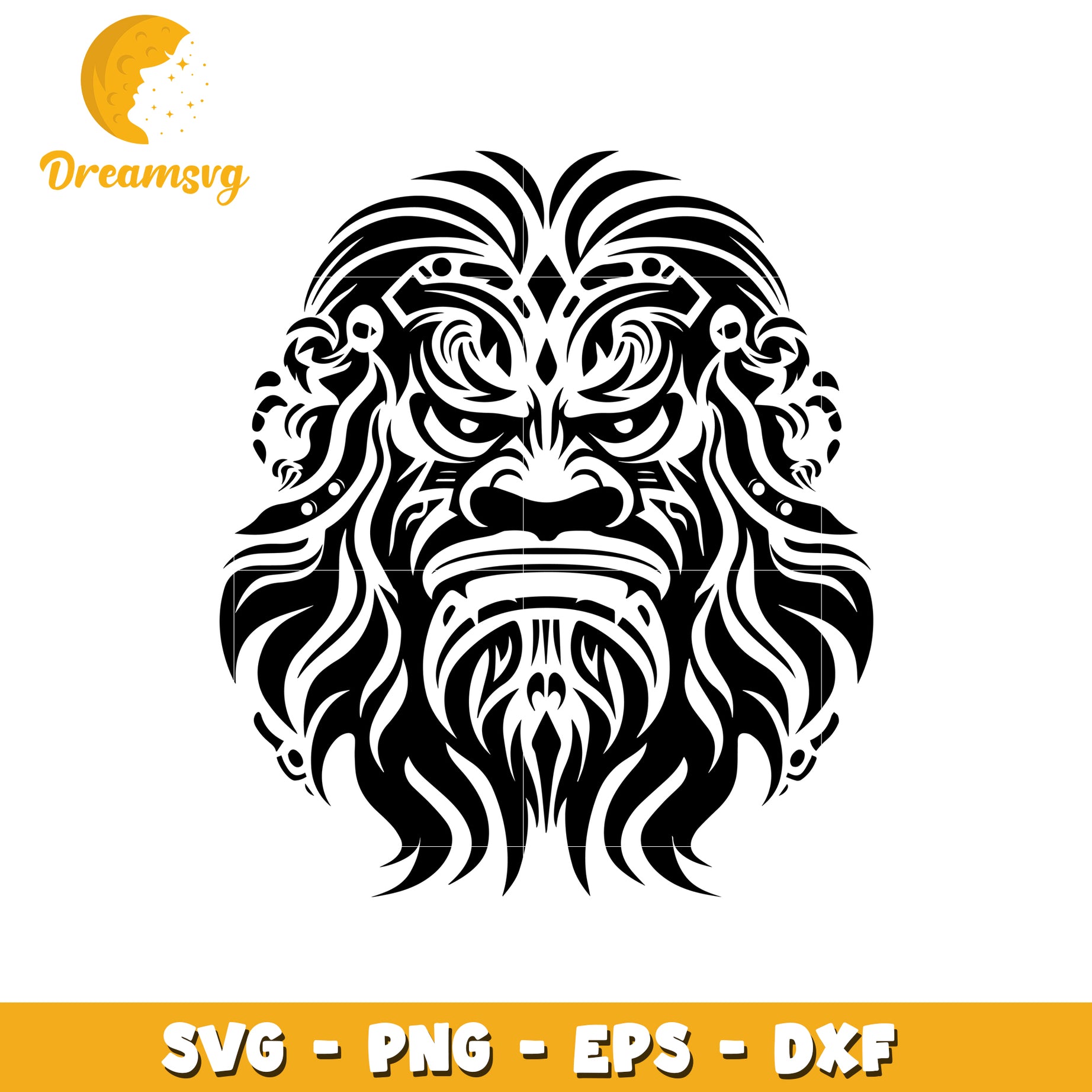 Tribal Gorilla SVG PNG EPS DXF