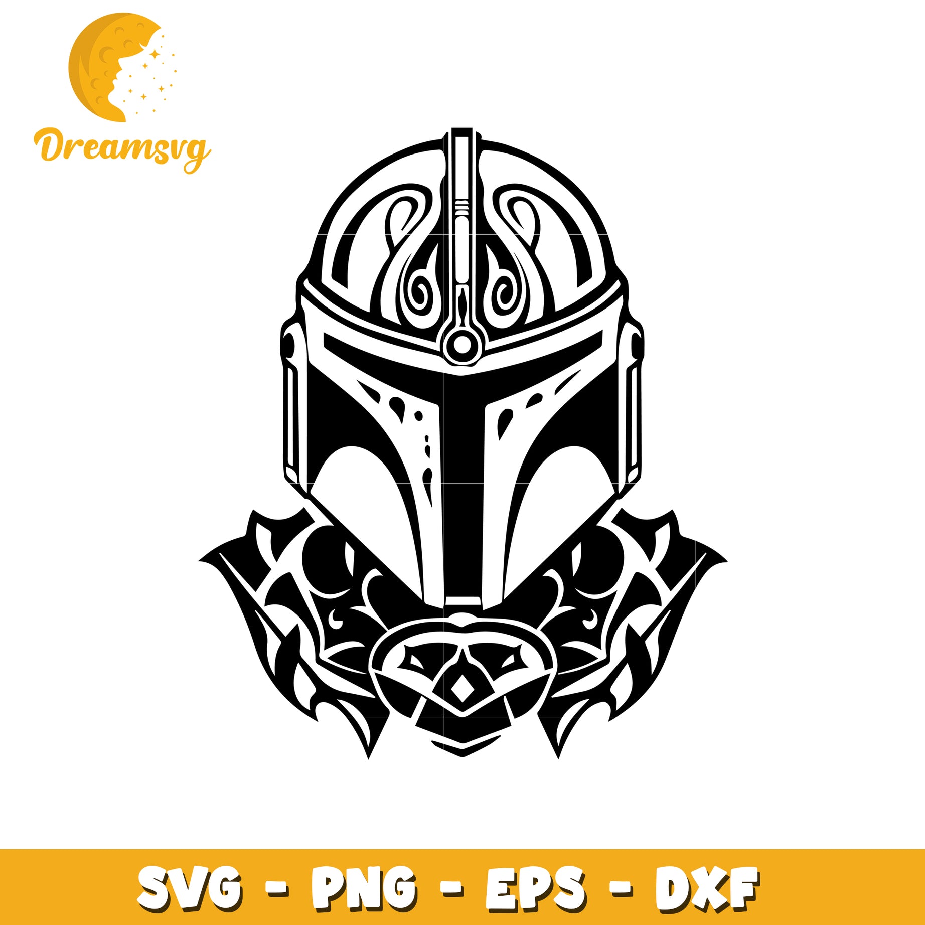 Tribal Mandalorian Helmet SVG