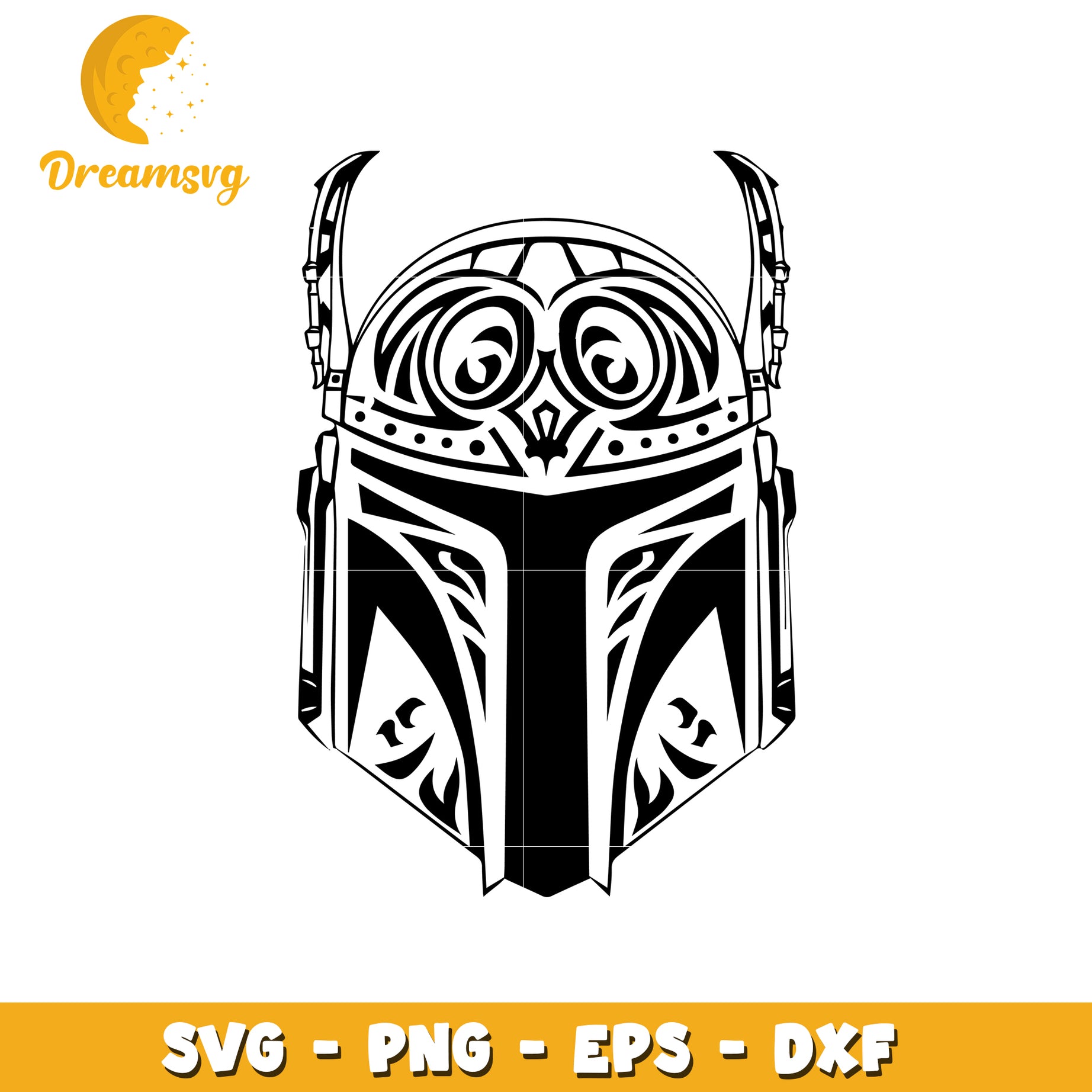 Tribal Mandalorian Helmet SVG Cut File