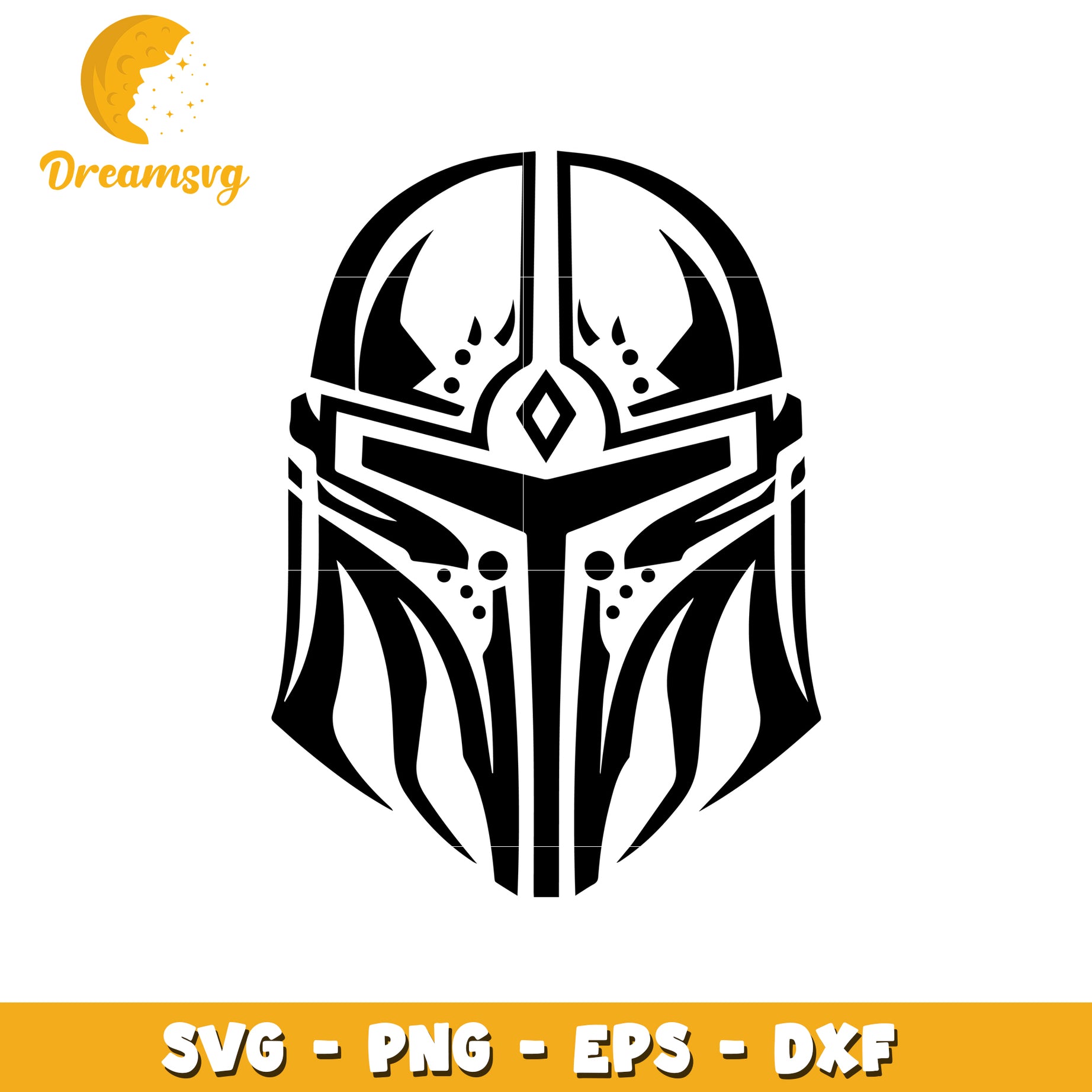 Tribal Mandalorian Helmet SVG PNG EPS DXF