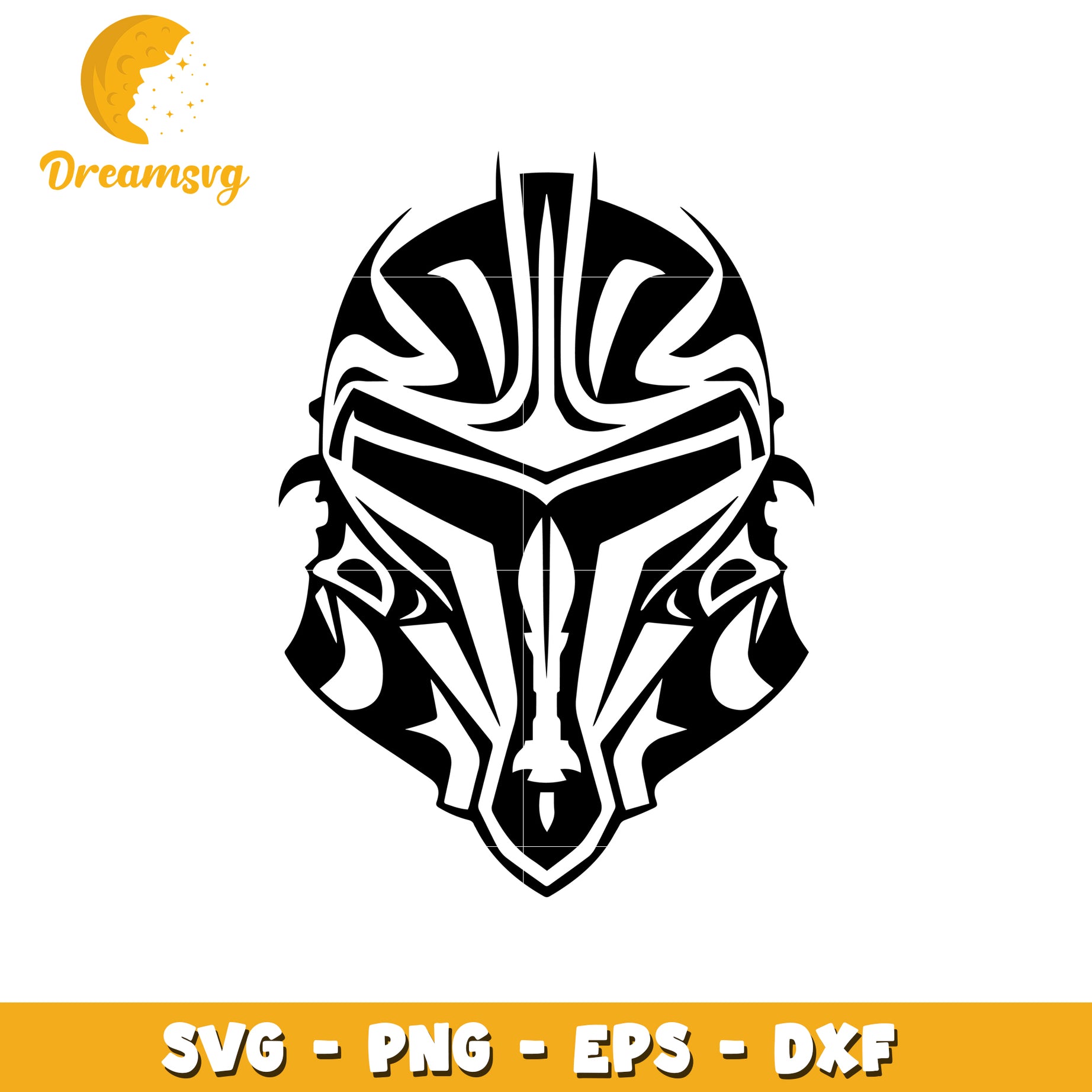 Tribal Mandalorian Helmet, SVG PNG EPS DXF Files