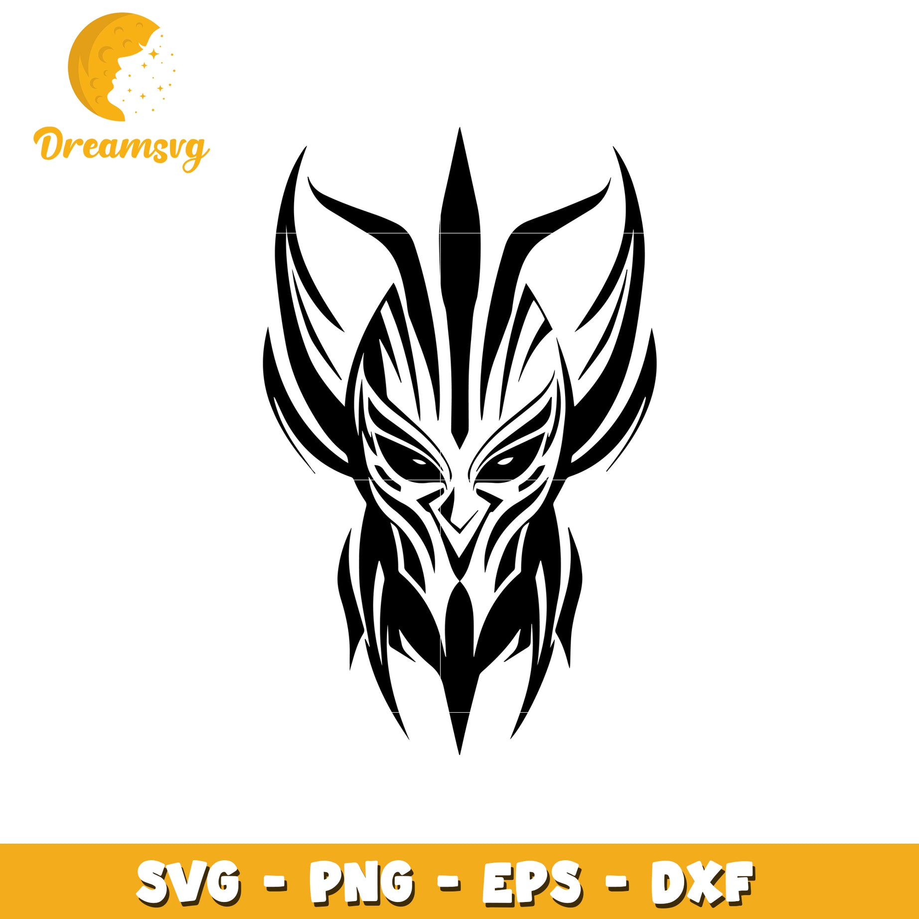 Tribal Mask Art Design in SVG Format for Crafting Projects