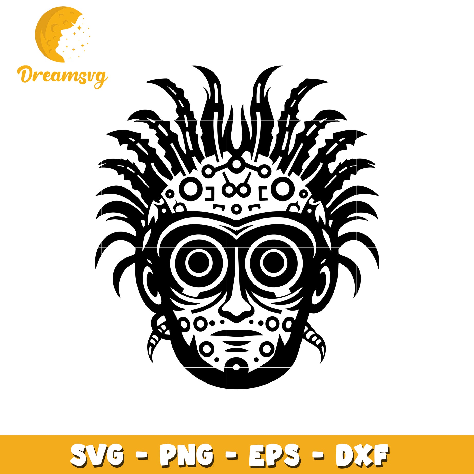 Tribal Mask SVG PNG EPS DXF Cut File