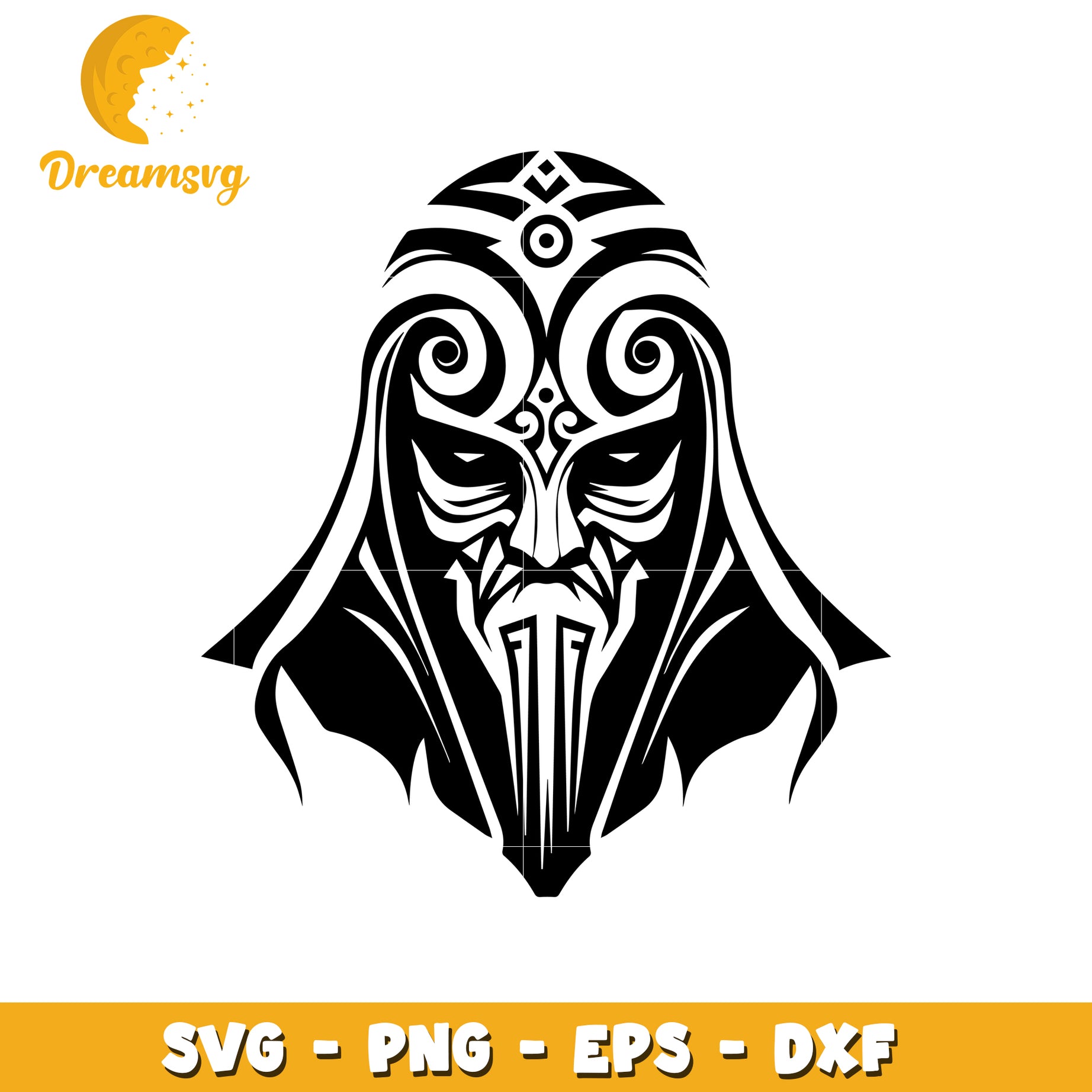 Tribal Mask SVG PNG EPS DXF Files