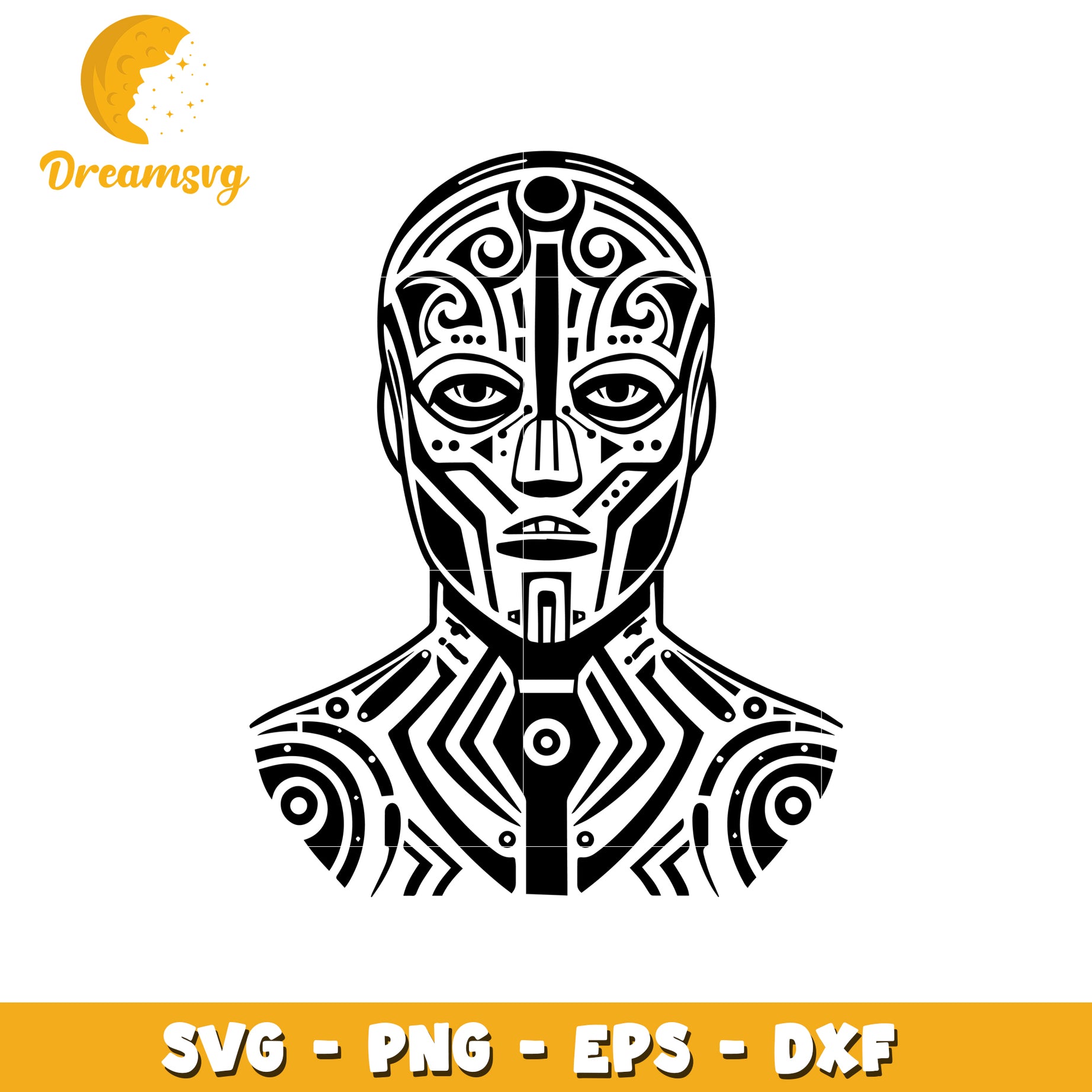 Tribal Robot SVG Cut File