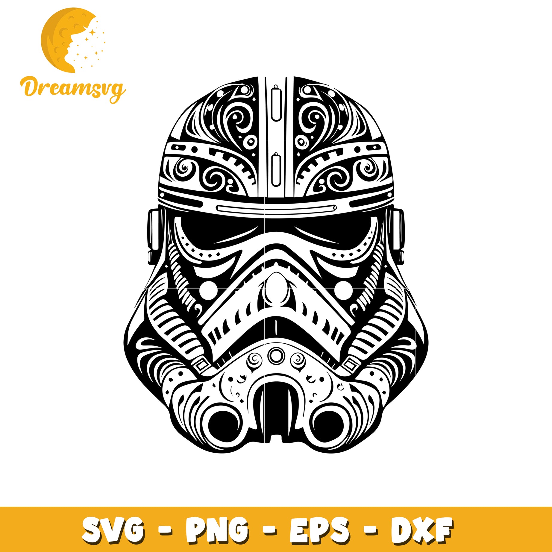 Tribal Stormtrooper Helmet SVG PNG