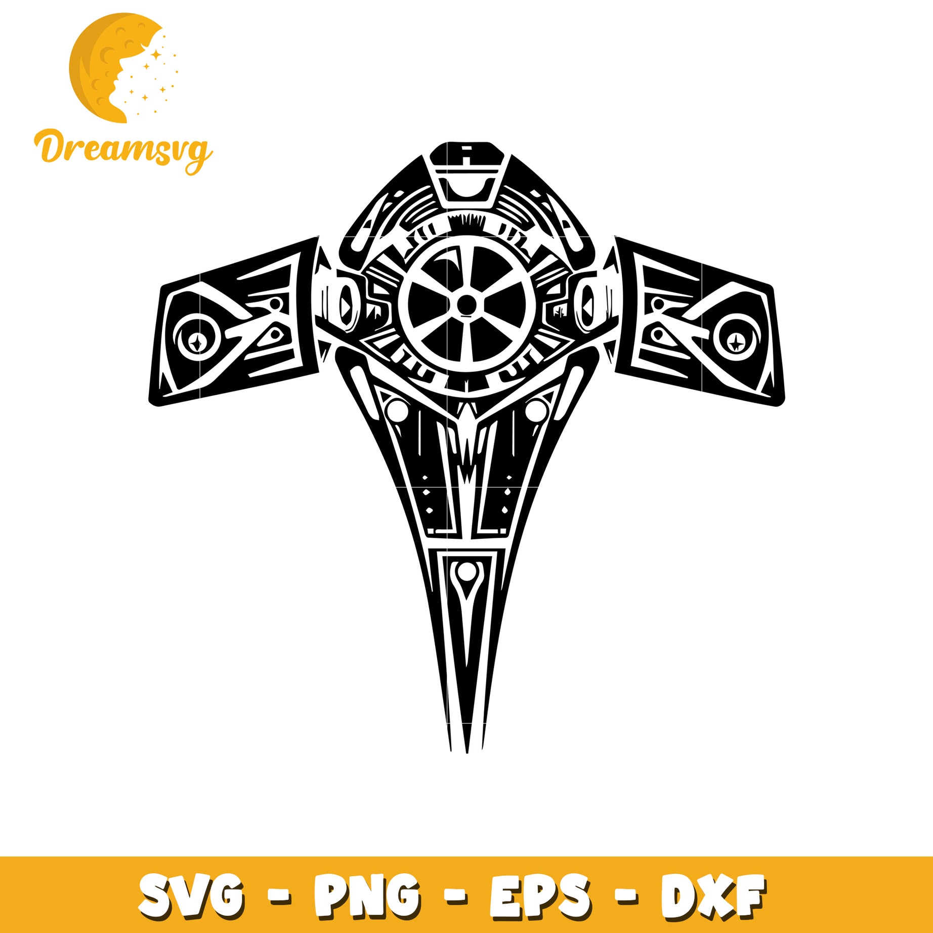 Tribal TIE Fighter SVG Cut File