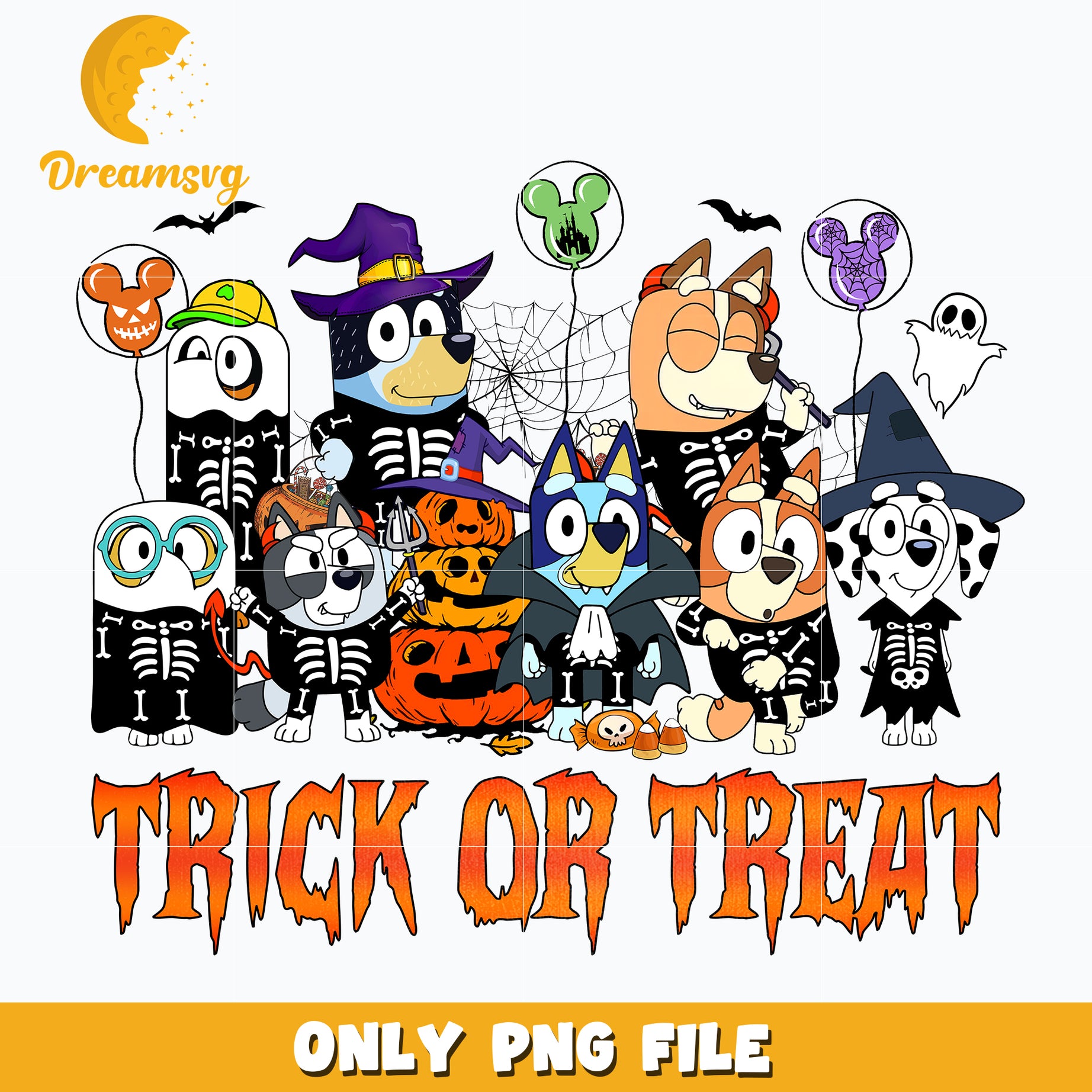 Trick Or Treat Bluey And Friends Halloween png
