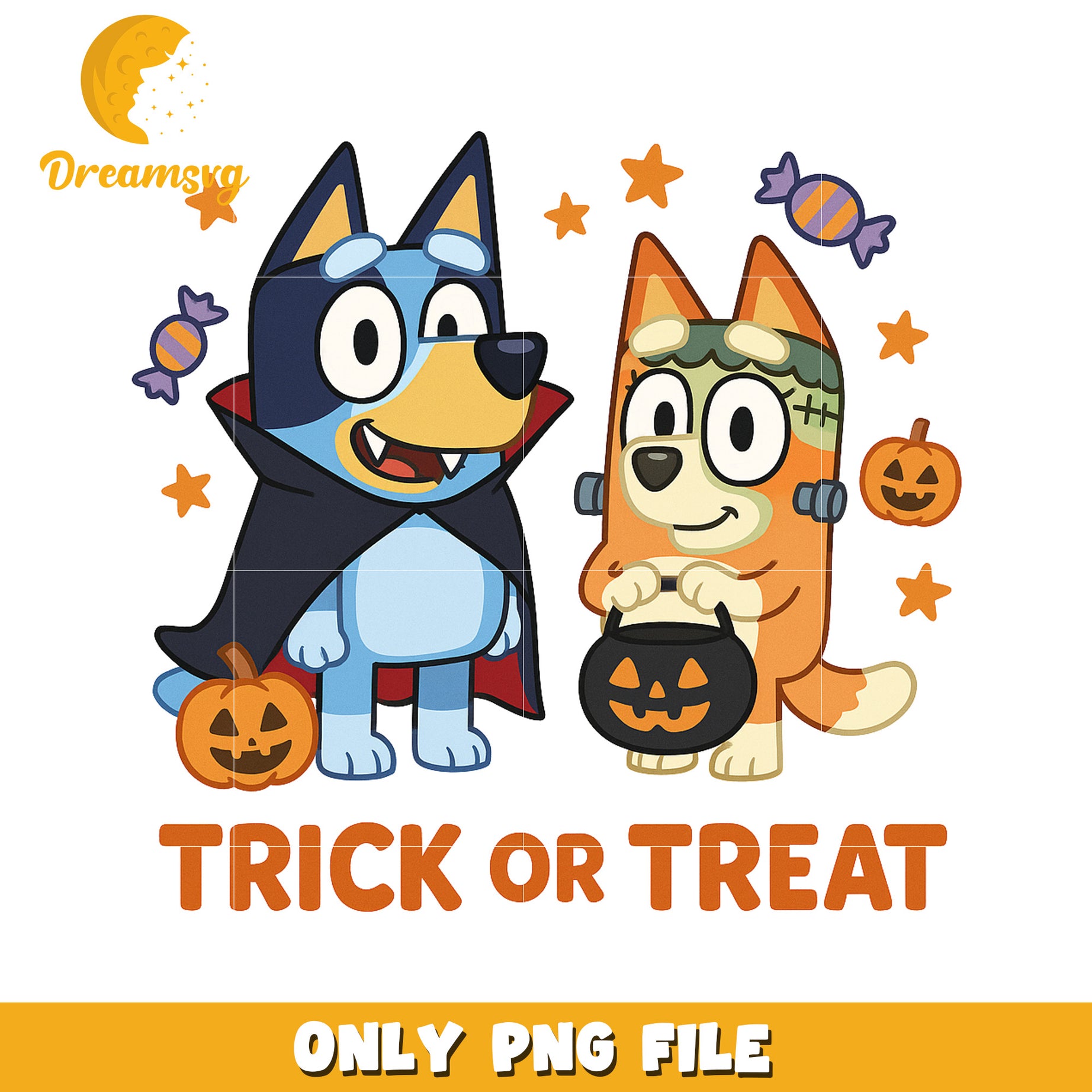 Trick or treat bluey halloween png, spirit halloween png, trick or treat png