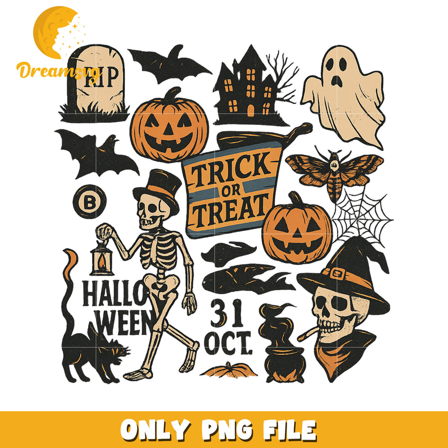 Trick or treat halloween png, halloween drawings​ png, halloween jokes​ png