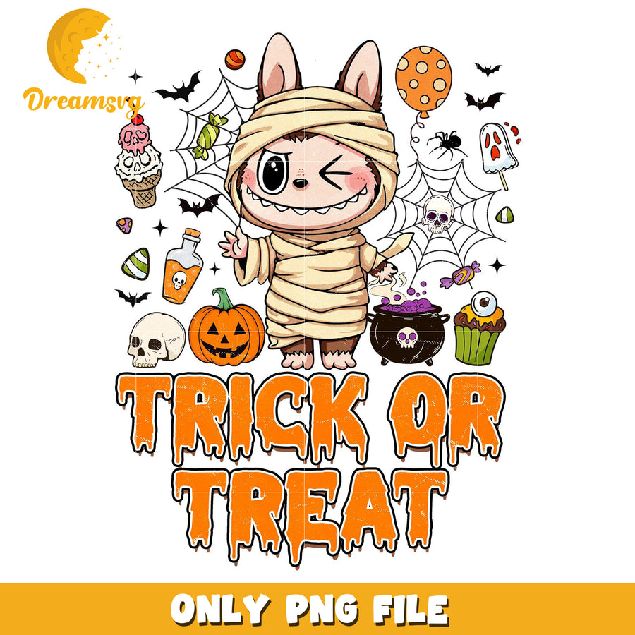 Trick or treat labubu png, halloween cartoons​ png, halloween movies​ png