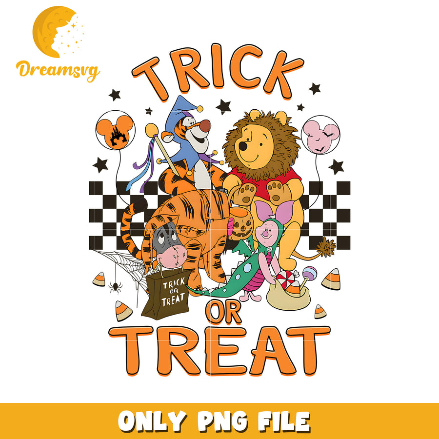 Trick or treat winnie png, halloween toys png, halloween characters png