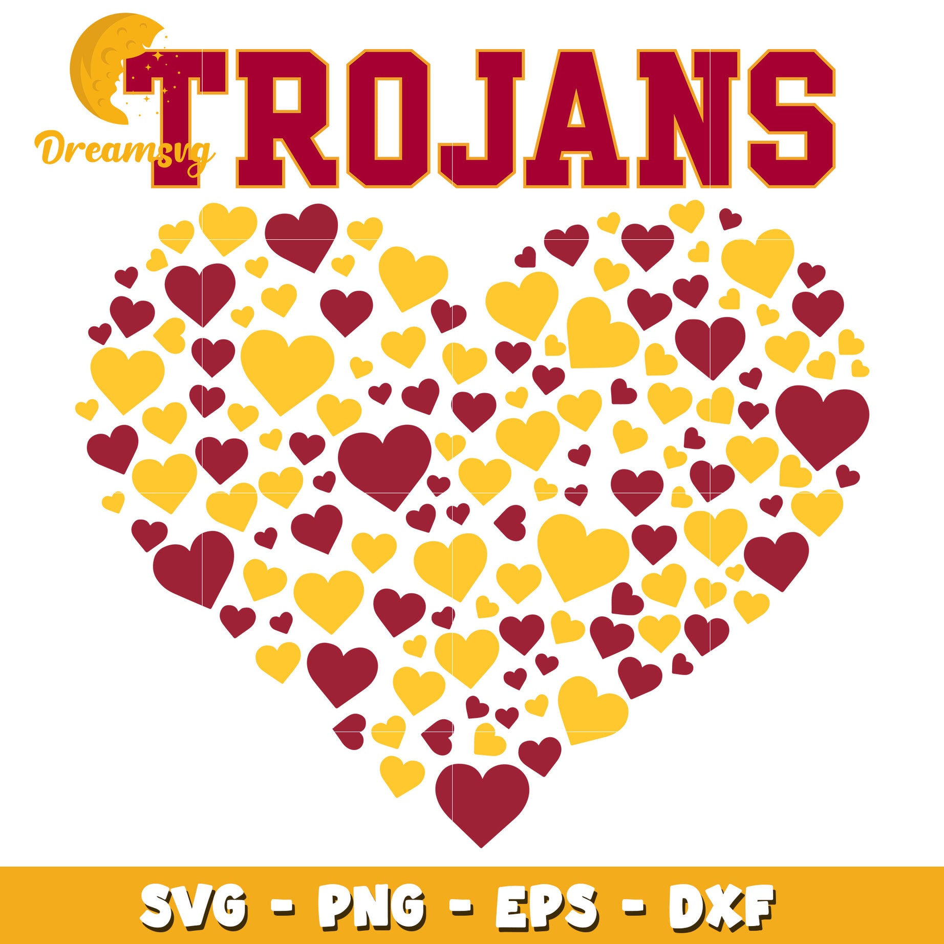 Trojans Heart SVG Design for Love and School Spirit Merchandise