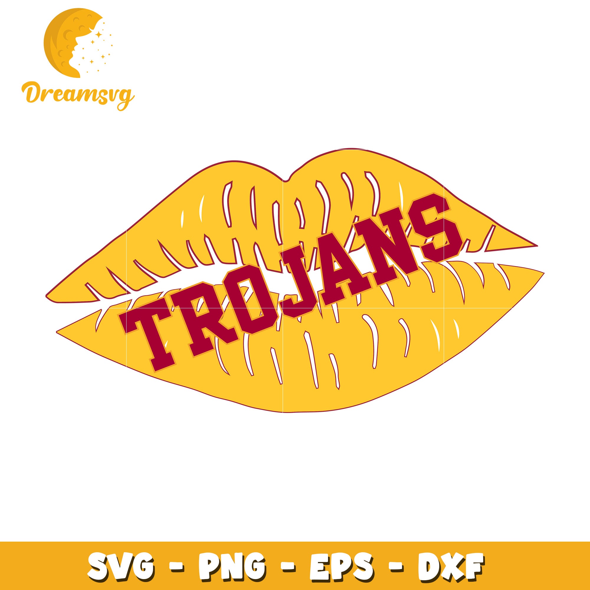 Trojans Lips SVG PNG EPS DXF Cut File