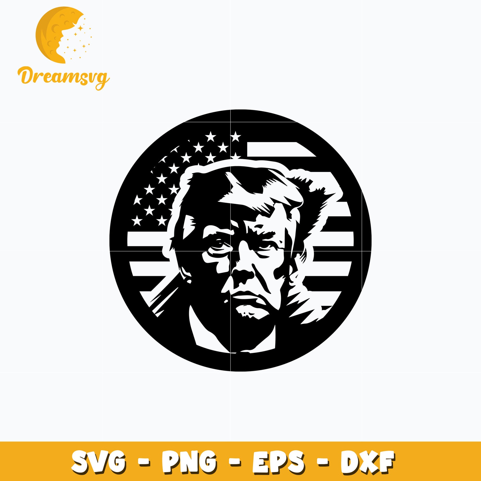 Trump with American Flag svg, digital download