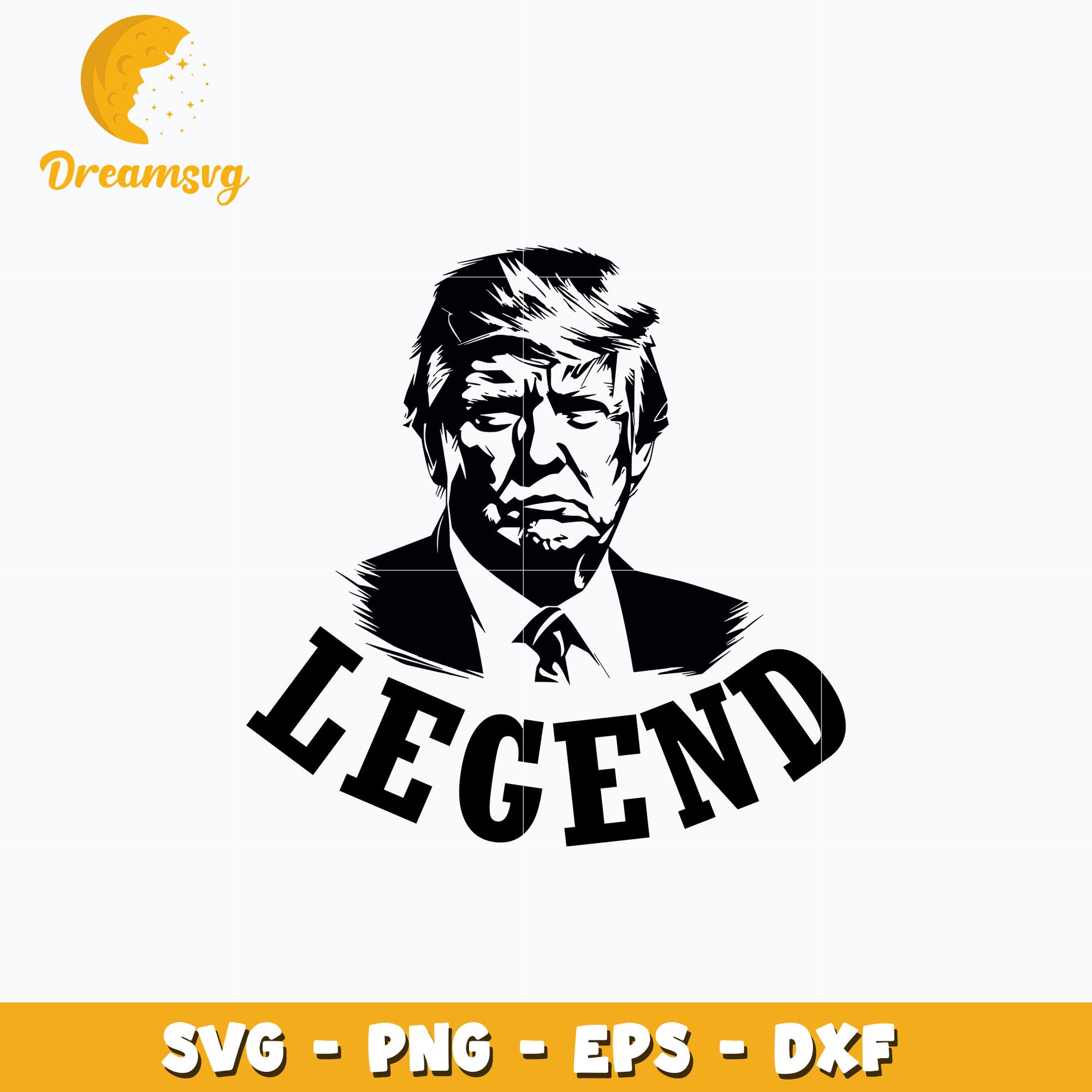 Donald trump Legend black white svg, instant download