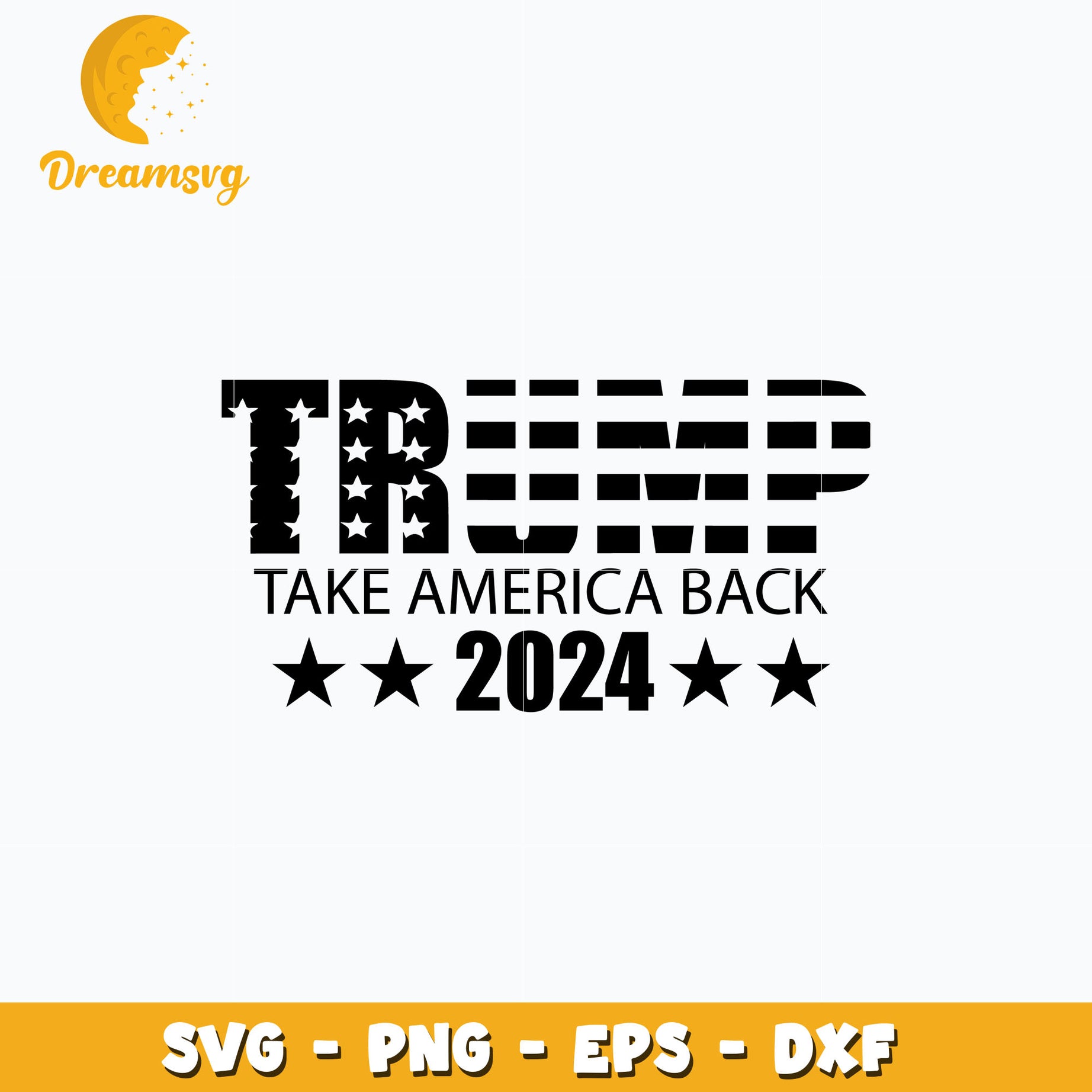 Trump take america back 2024 black white svg