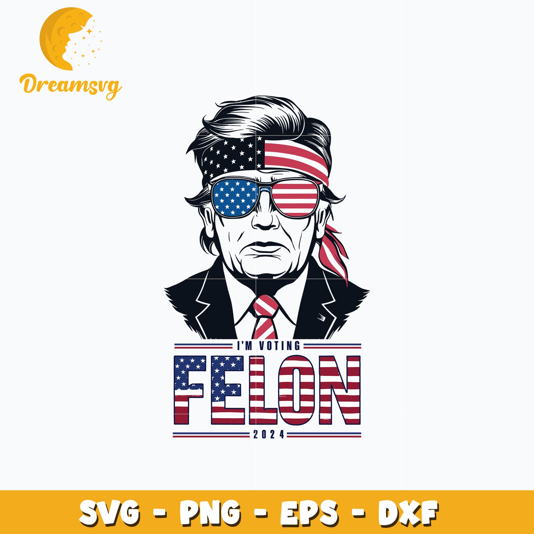 Donald Trump I'm voting felon 2024 svg