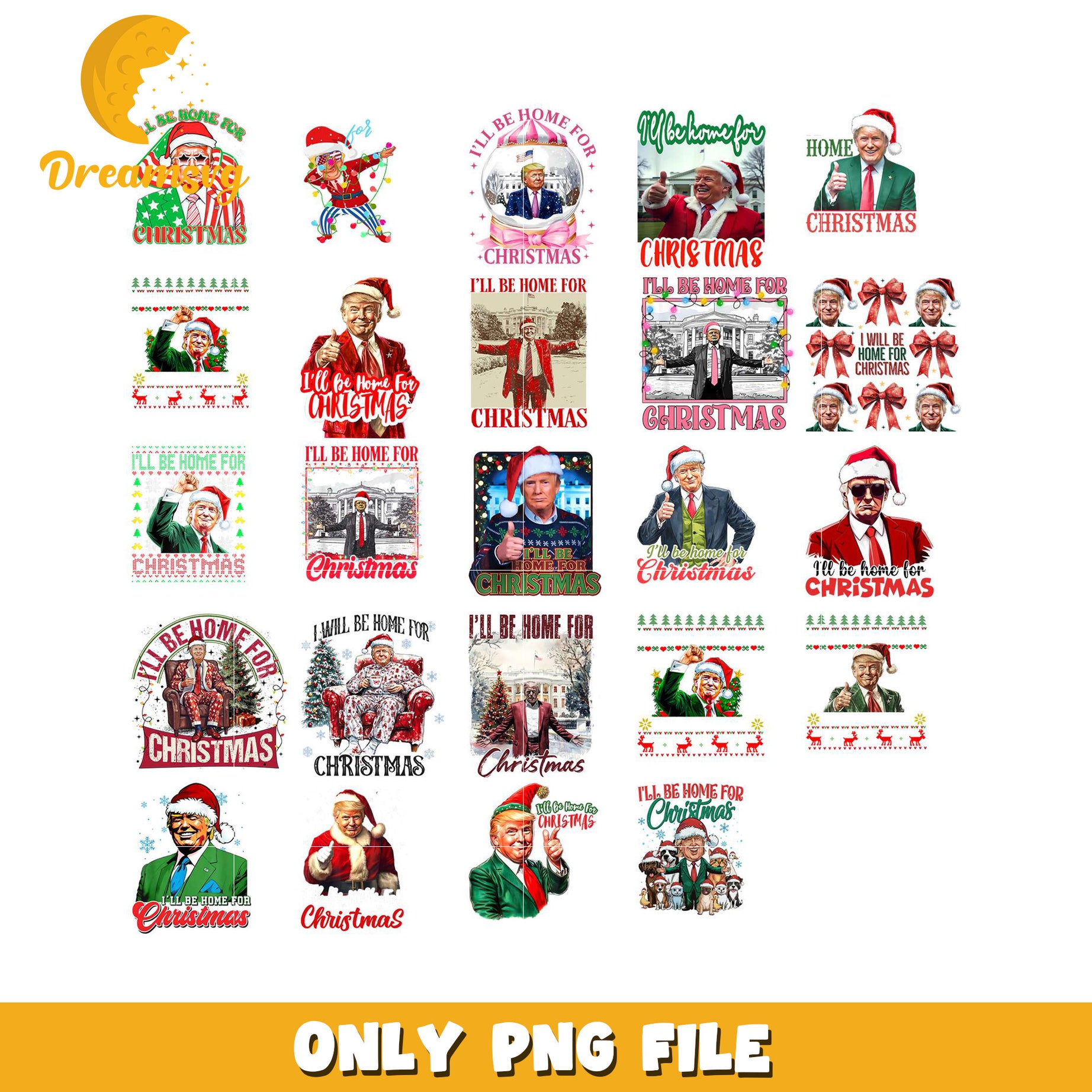 Trump Christmas PNG Bundle 16 Designs