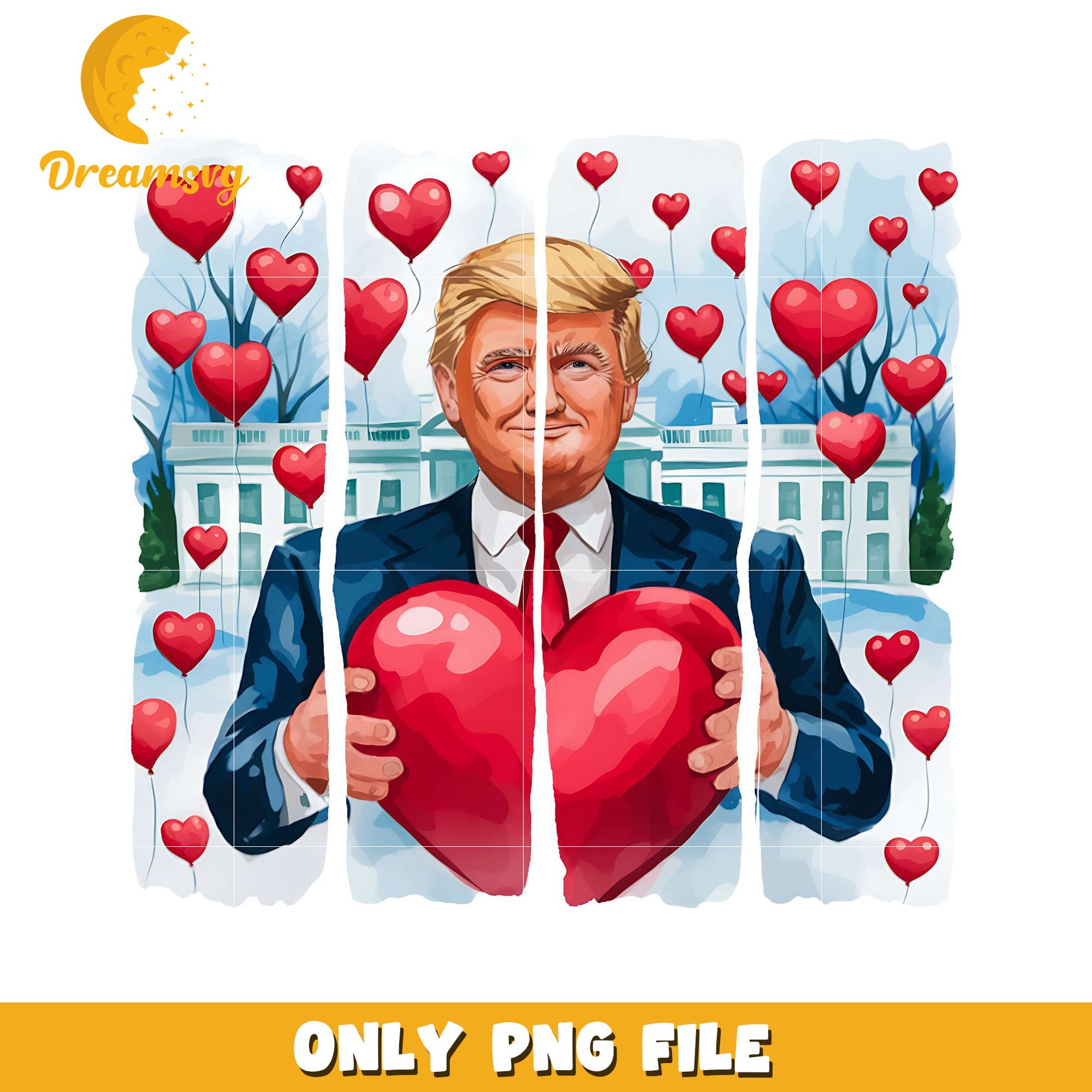 Trump Heart Balloons PNG Image