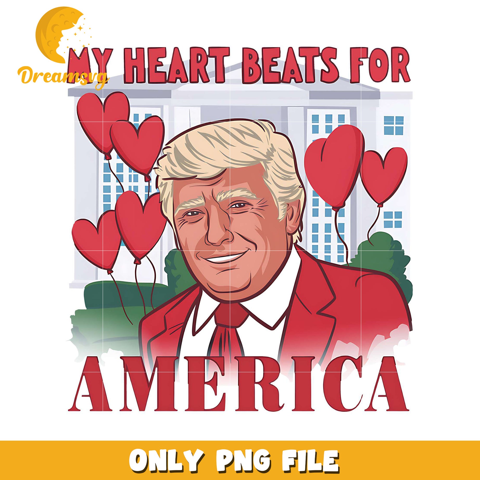 Trump Heart Beats For America PNG