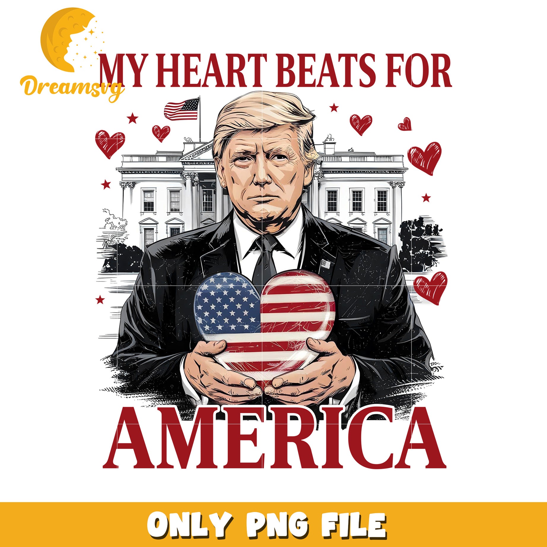 Trump Heart Beats For America PNG