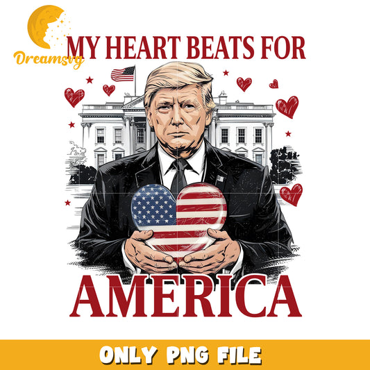 Trump Heart Beats For America PNG