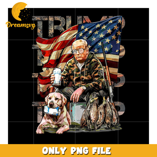 Trump Hunting Dog PNG Sublimation Design