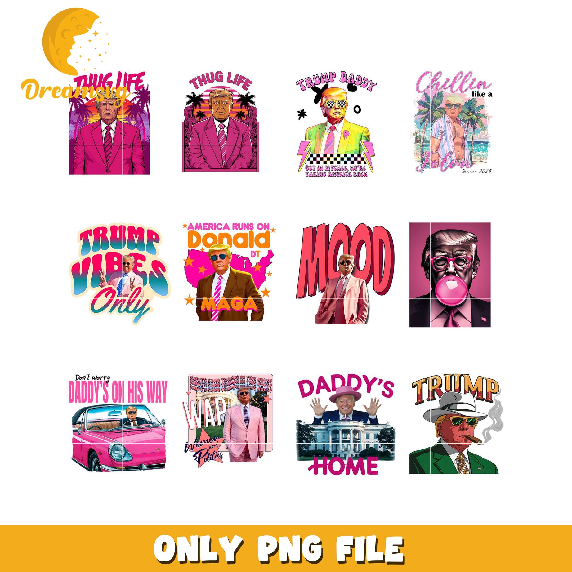 Trump PNG Bundle Funny Designs