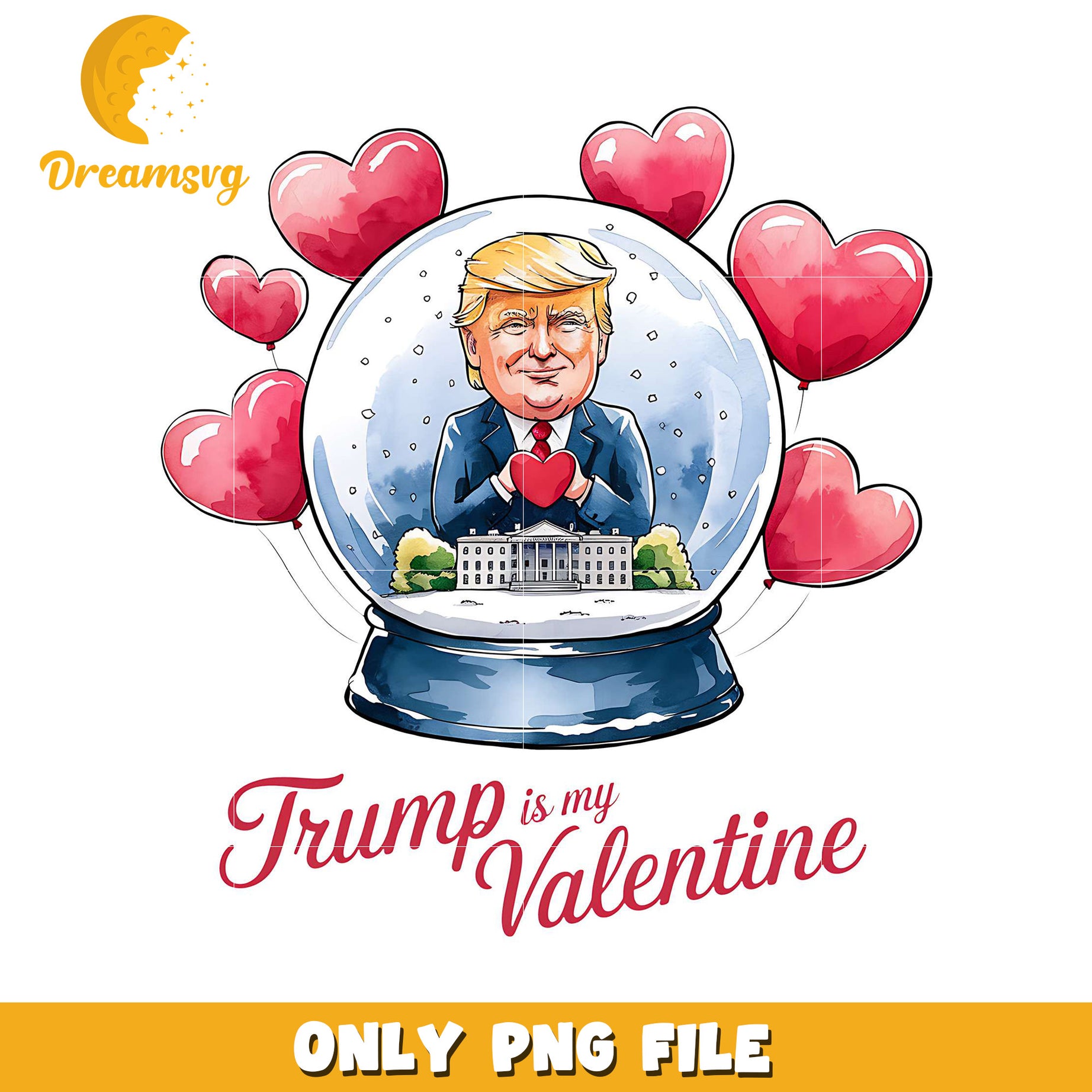 Trump Valentine Snow Globe PNG