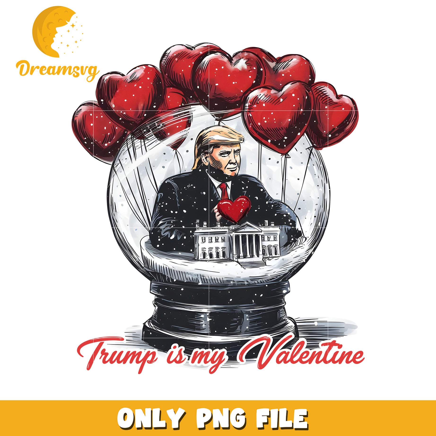 Trump Valentine Snow Globe PNG