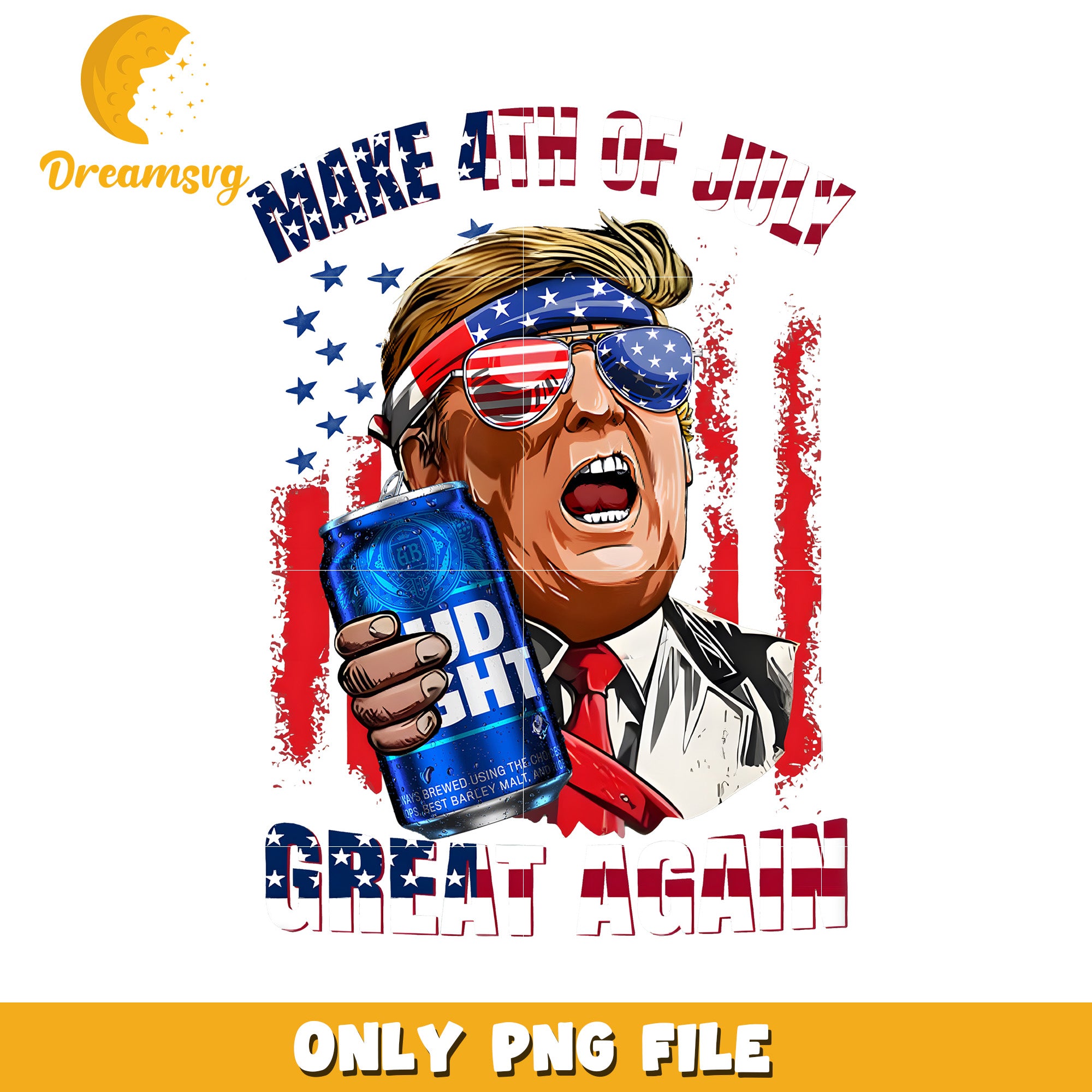 Trump make 4th of july great again design png, independence day png