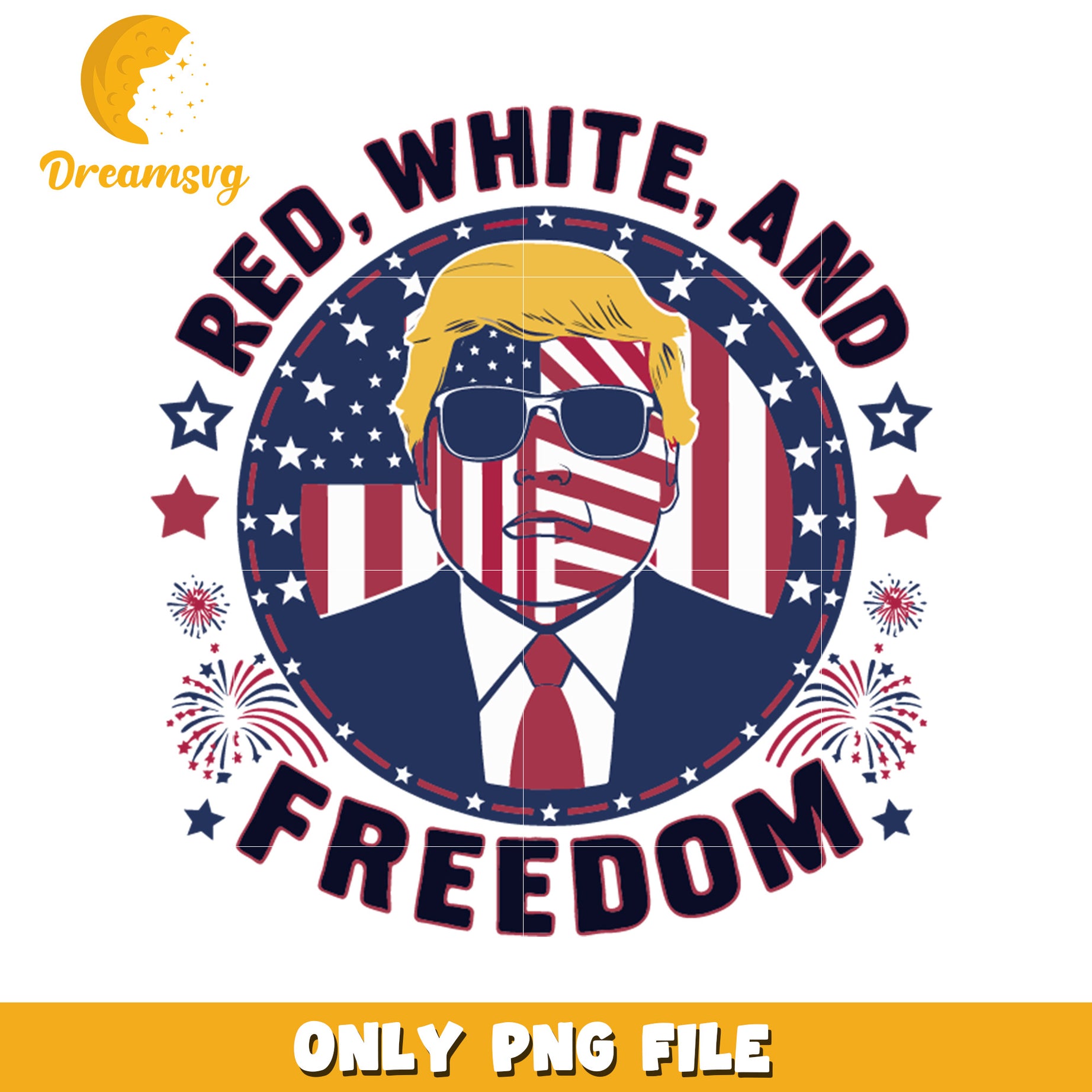Trump red white and freedom png, donald trump png, patriotic slogan png