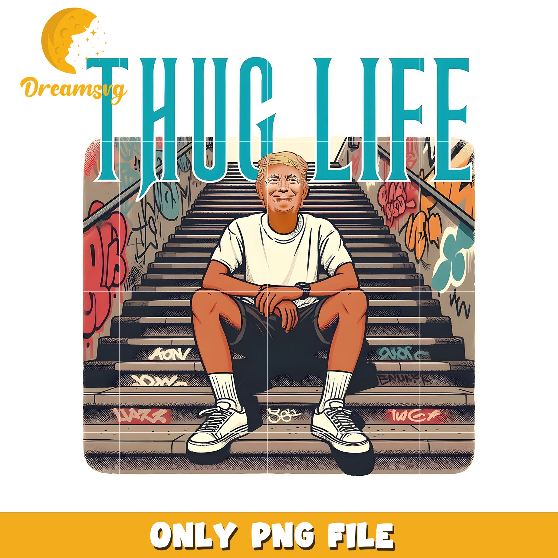 Trump thug life png, funny trump png, political meme png
