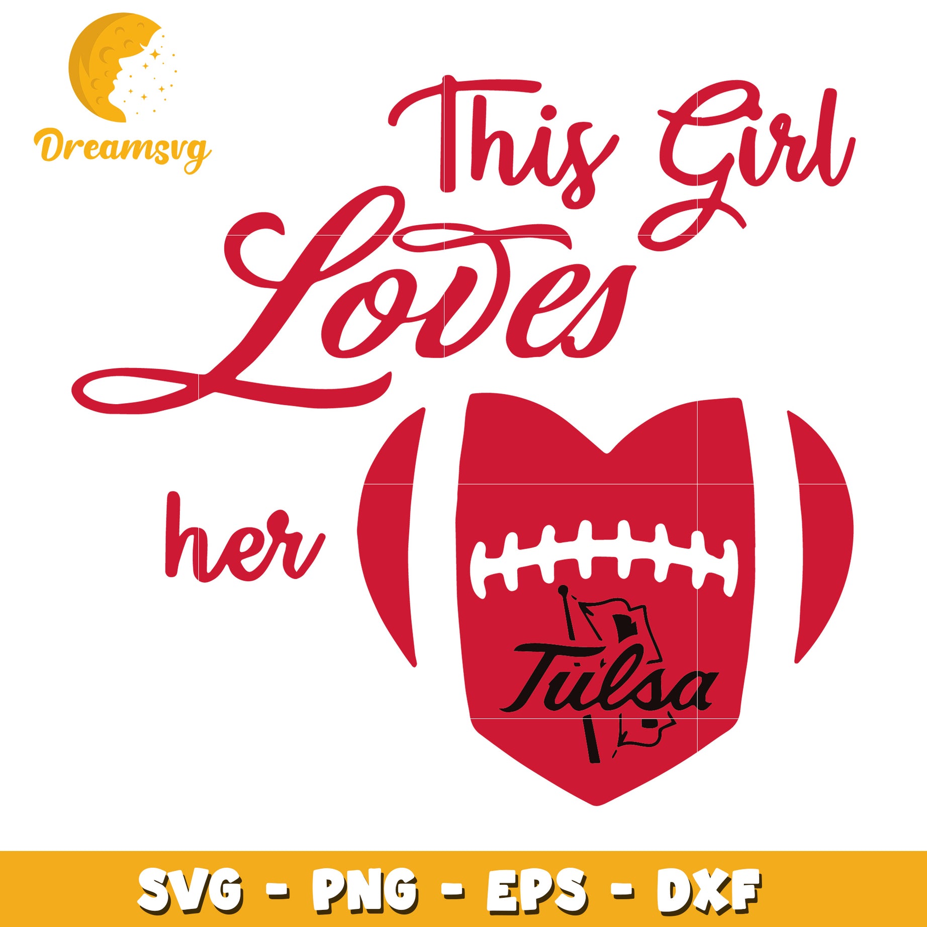 Tulsa Football Girl SVG PNG EPS DXF