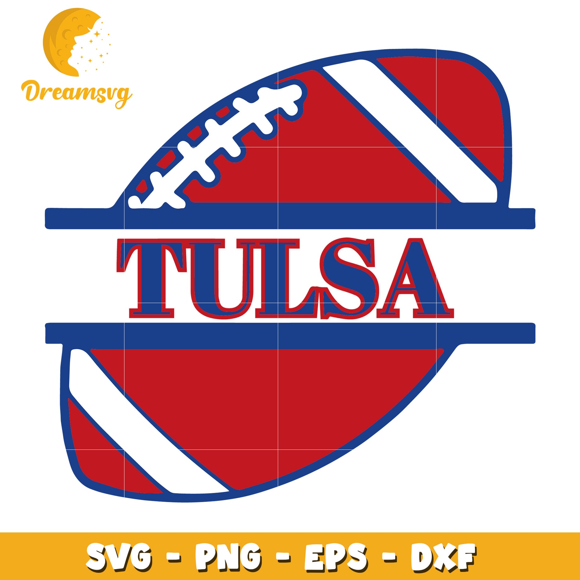 Tulsa Football Split Monogram SVG PNG EPS DXF