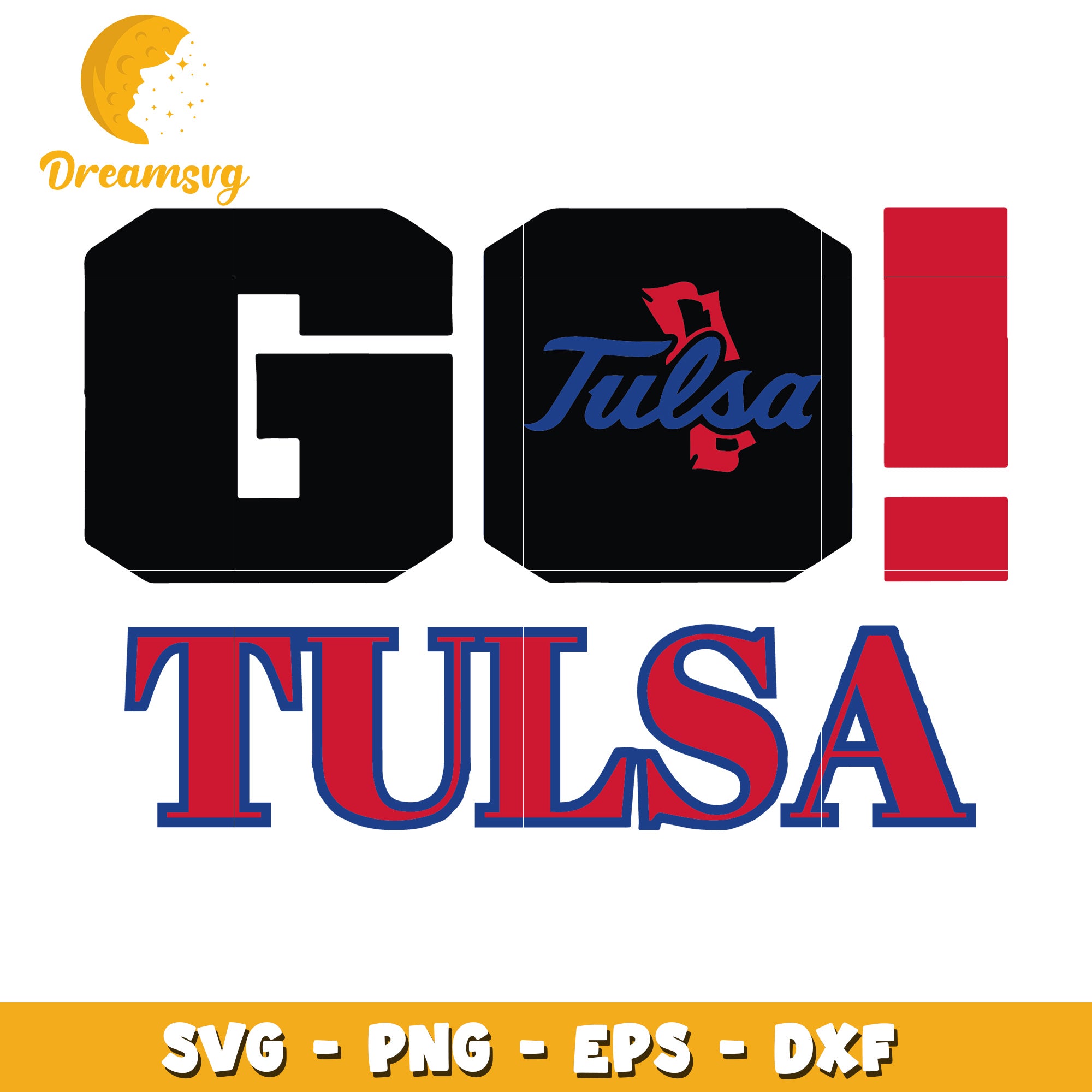 Tulsa Go SVG PNG EPS DXF Cut Files