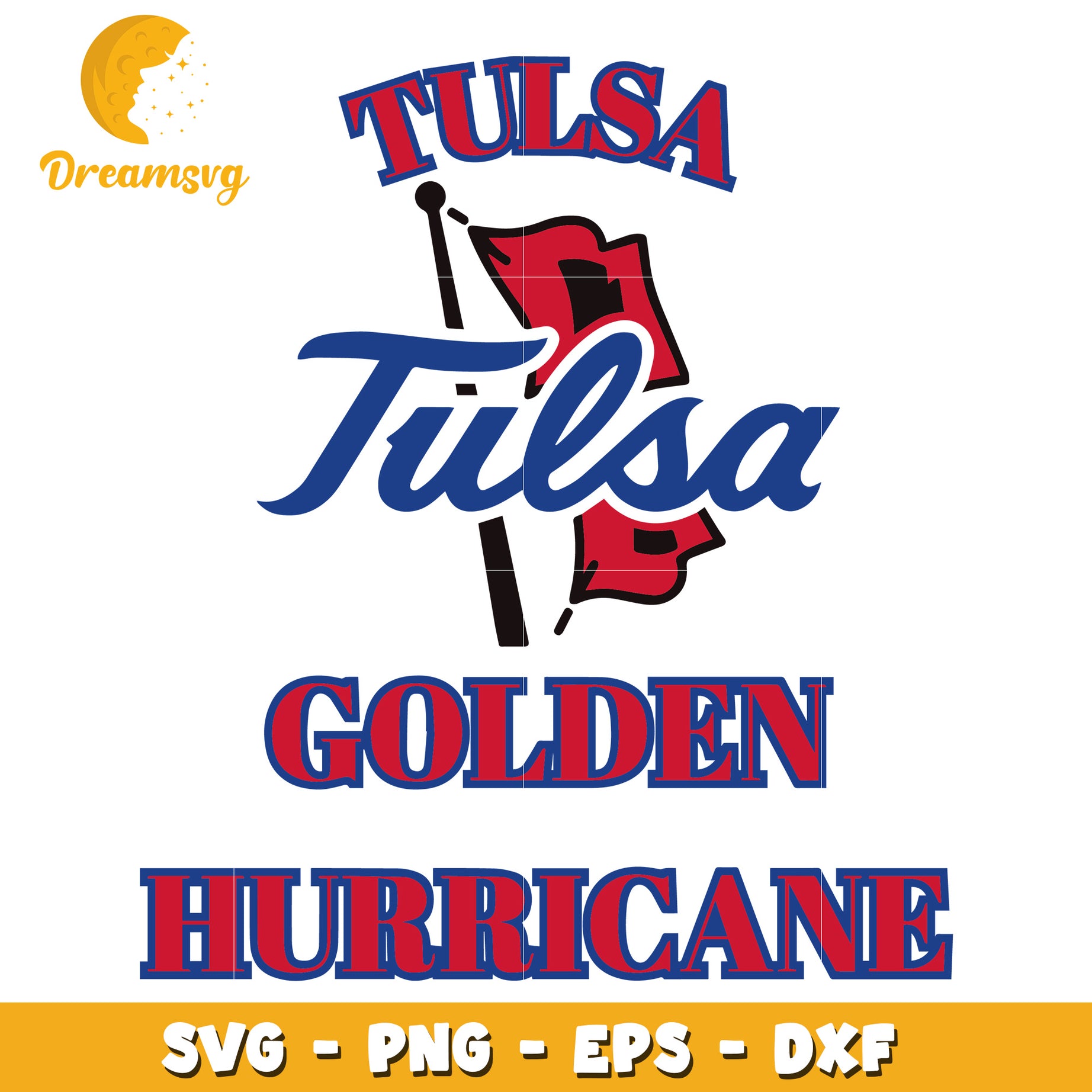 Tulsa Golden Hurricane Team Logo SVG Clipart for Crafts