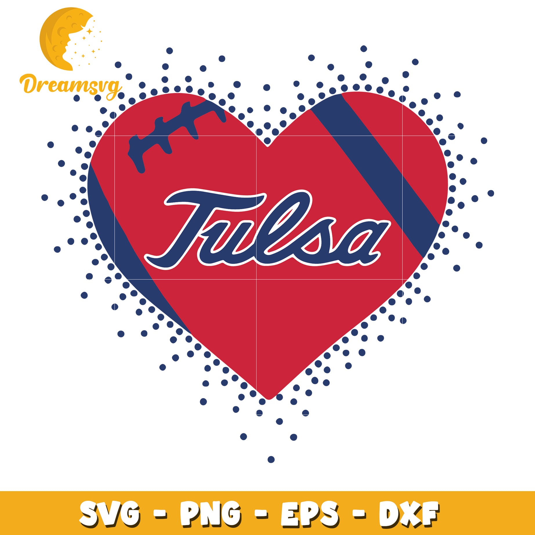 Tulsa Heart Football SVG PNG EPS DXF