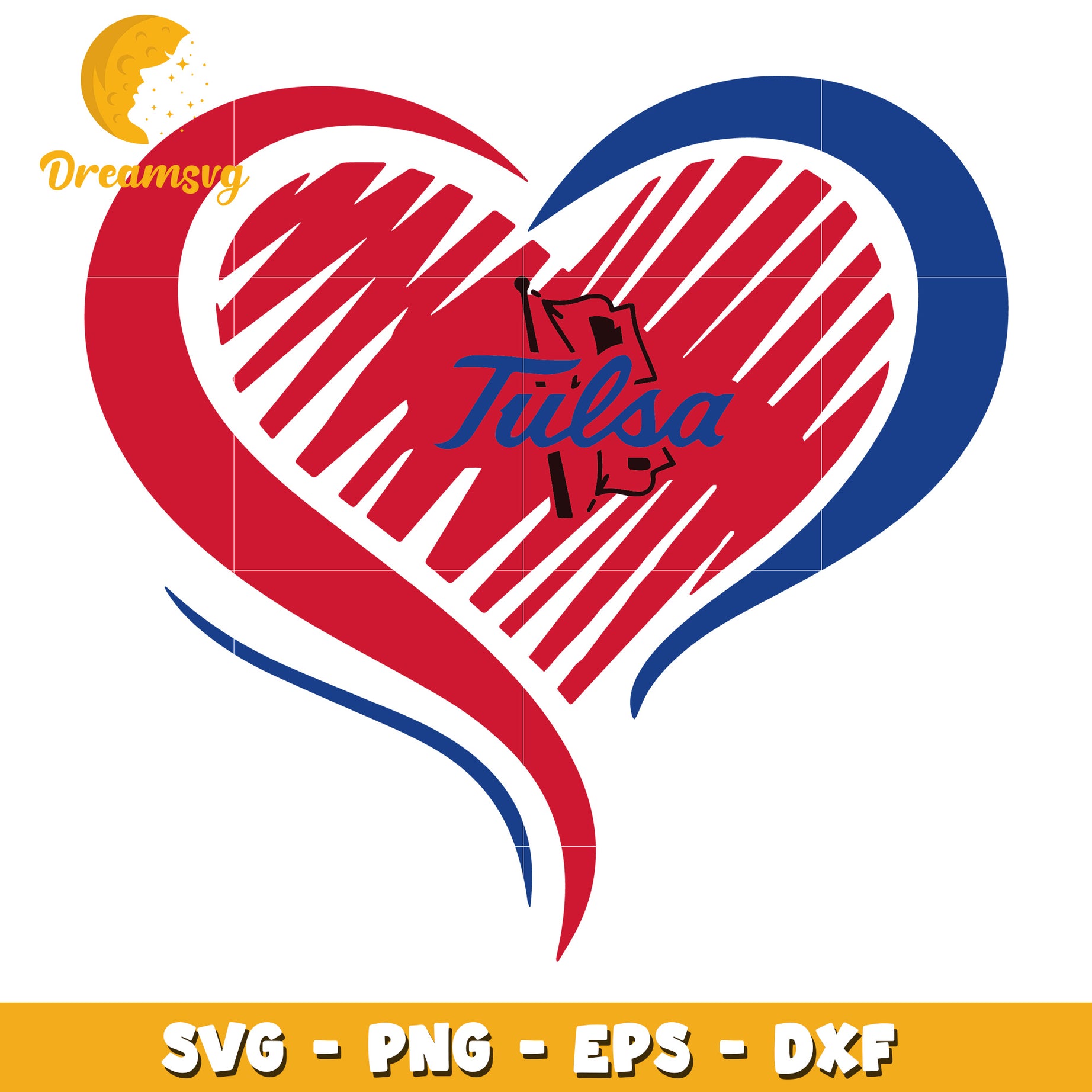 Tulsa Heart SVG Design for Cricut and Silhouette Projects