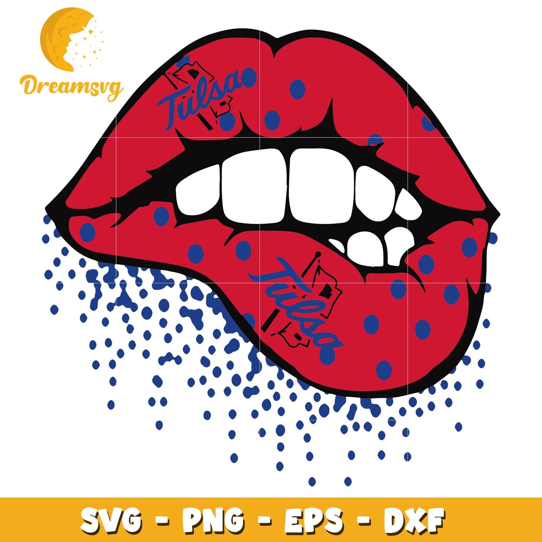 Tulsa Lips SVG PNG EPS DXF Cut File